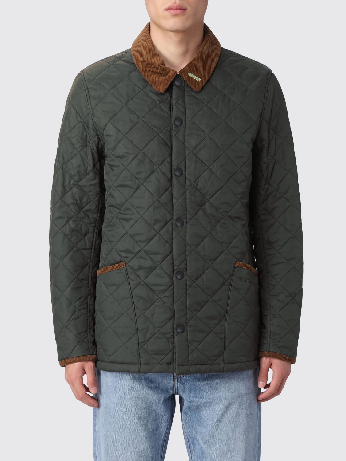 BARBOUR Kurze, wasserdichte Steppjacke aus Baumwolle mit Samtkragen