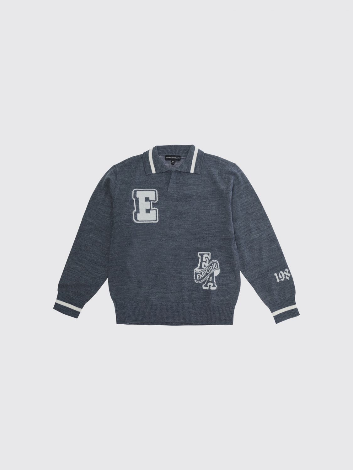 EMPORIO ARMANI Polopullover für Jungen aus Wollmischung mit Kontrastlogo
