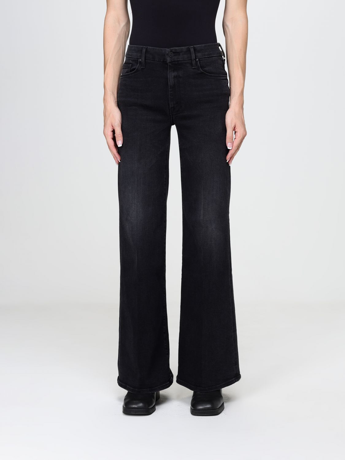 MOTHER Hoch taillierte Flared-Jeans The Roller Sneak aus 5-Pocket-Denim