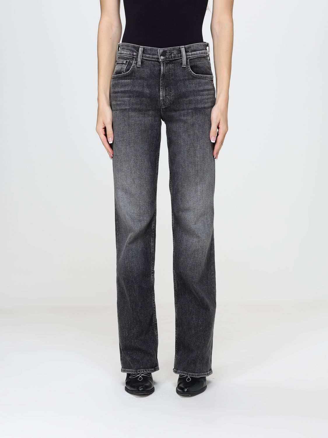 Mother The Bookie Sneak High-Waisted Bootcut Jeans in Recycled Denim