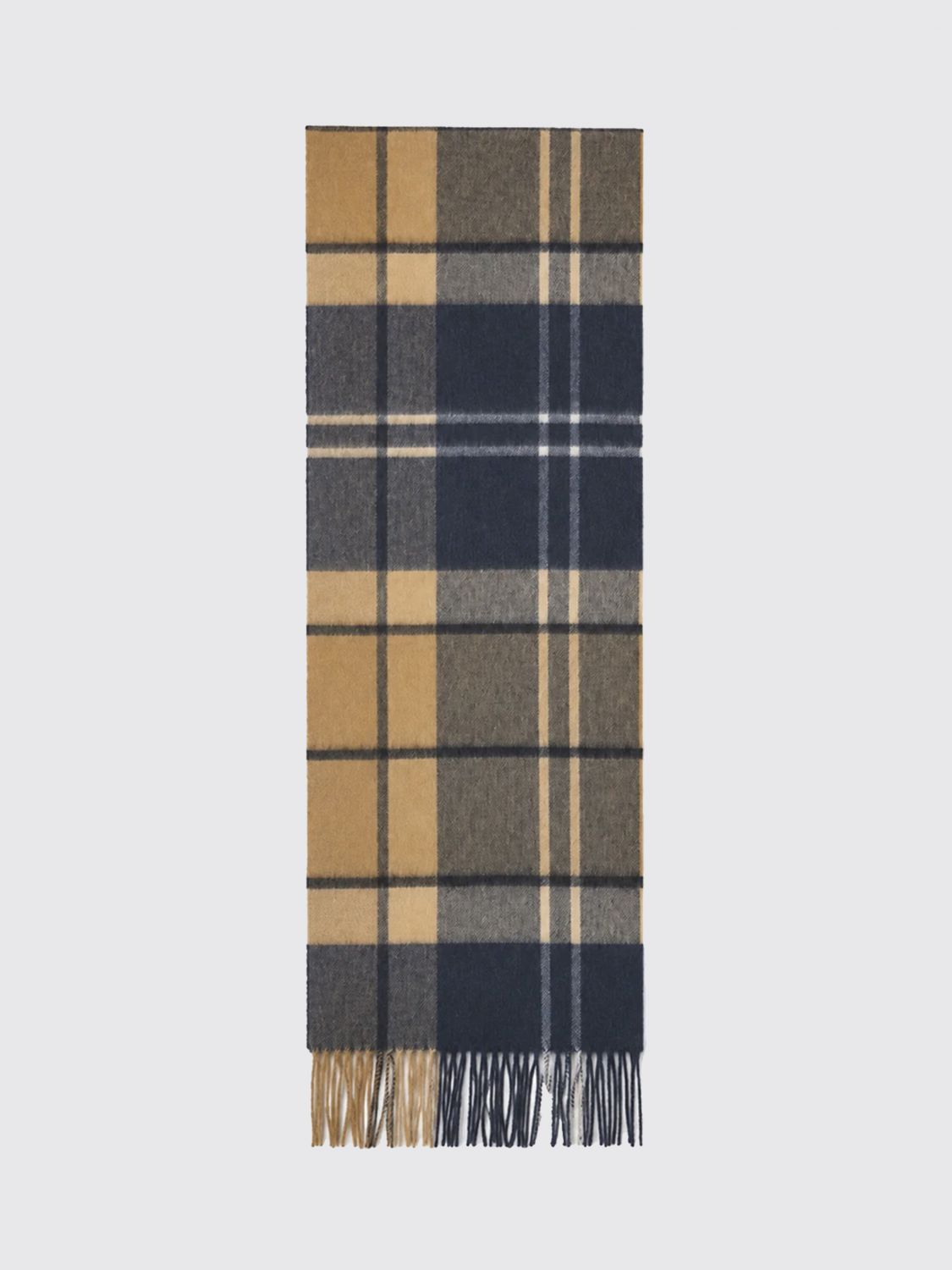 BARBOUR Tartan-Schal aus Kaschmirmischung mit Fransenrändern
