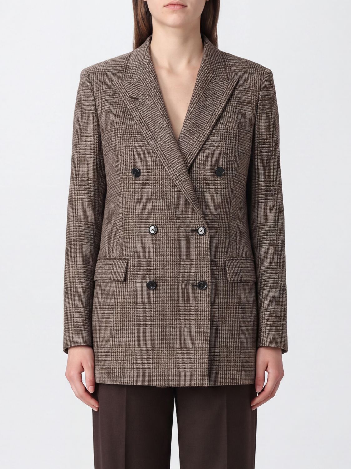 TAGLIATORE Zweireihiger Blazer aus Wolle und Kaschmir mit Hahnentrittmuster