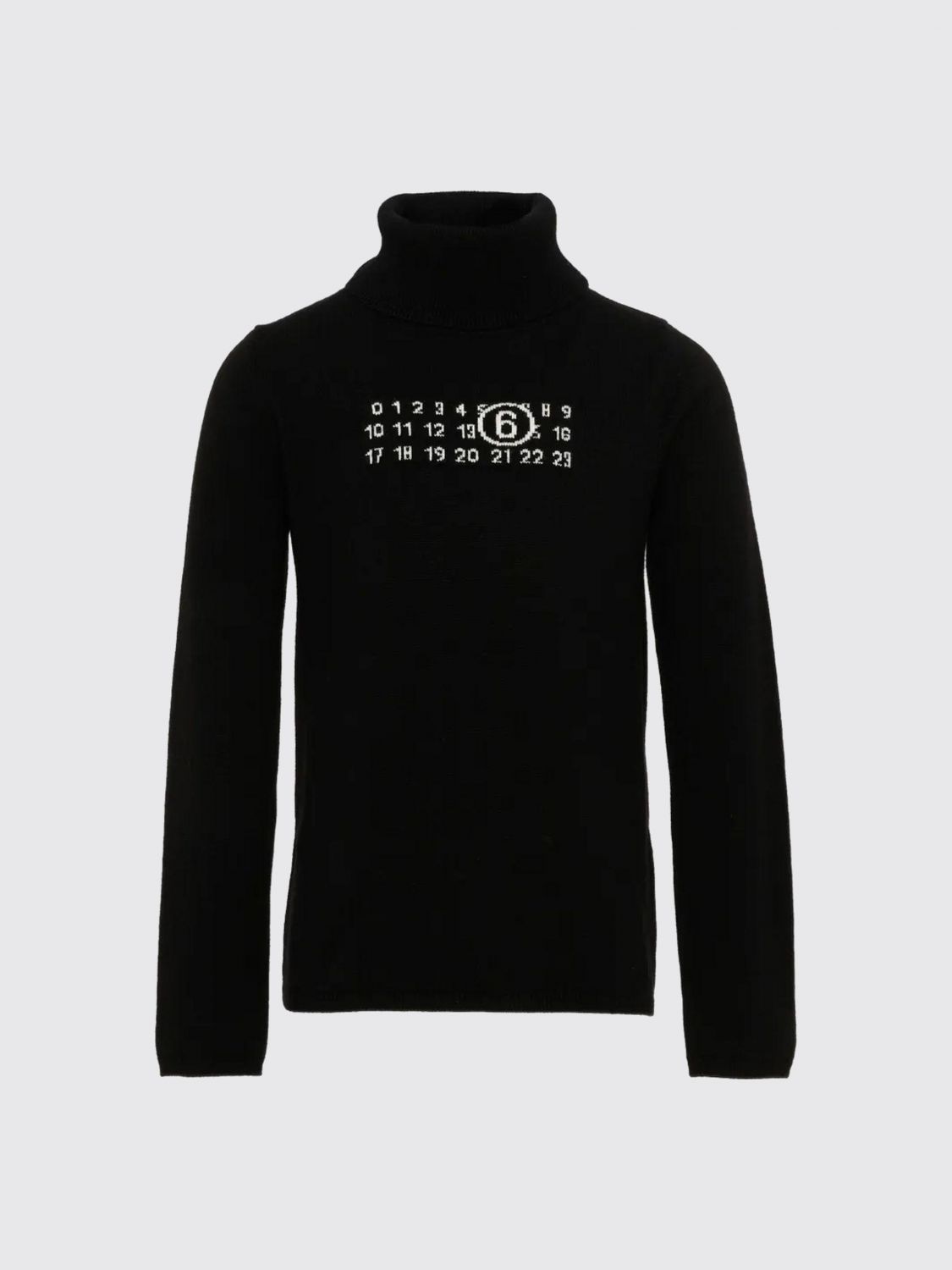 MM6 MAISON MARGIELA Dolcevita da bambino in misto lana con logo jacquard