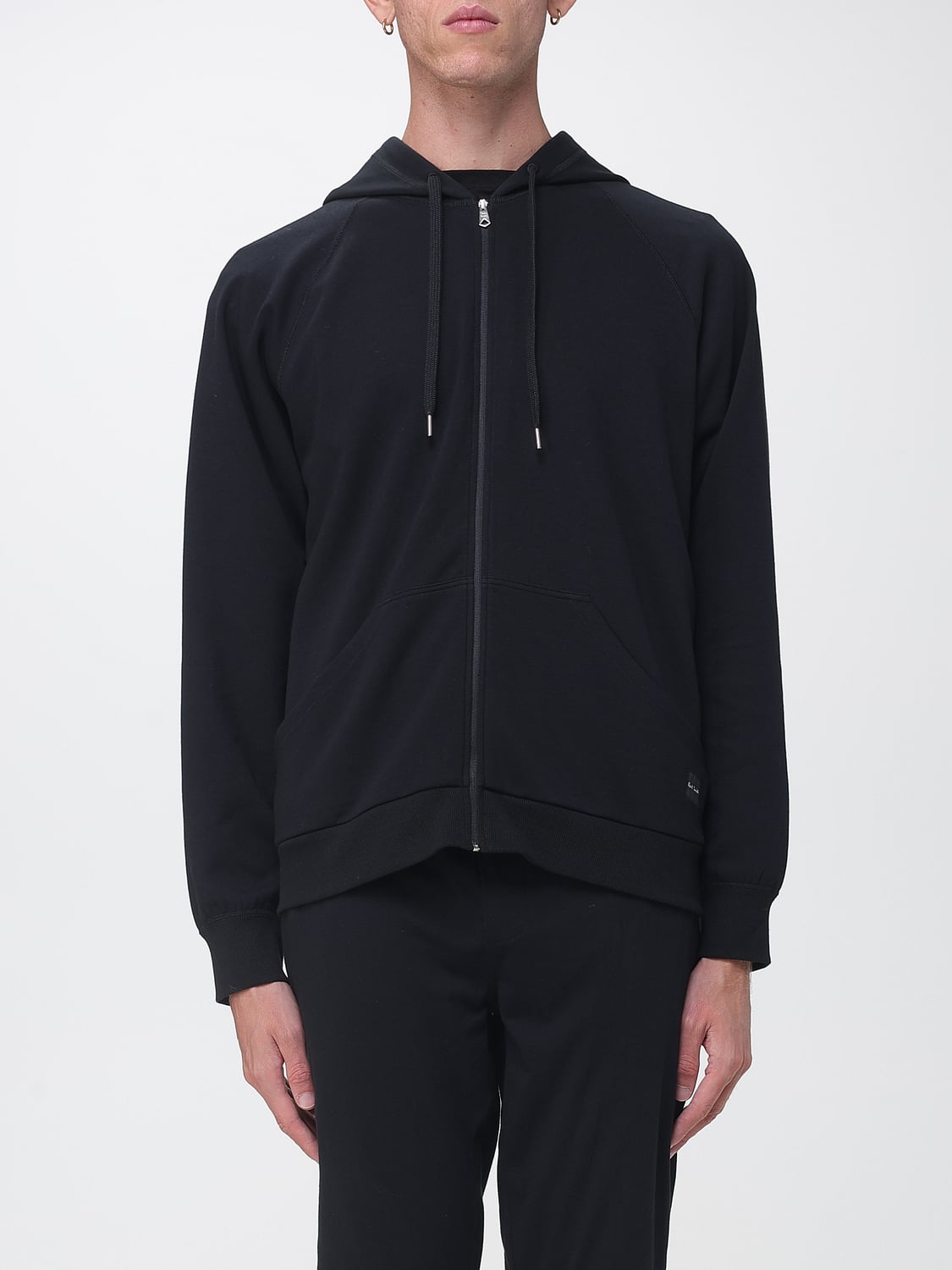 PAUL SMITH Cotton Zip-Up Hoodie with Drawstring
