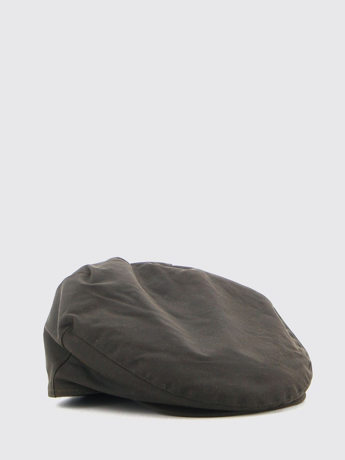 BARBOUR Waxed Cotton Flat Cap with Applied Logo