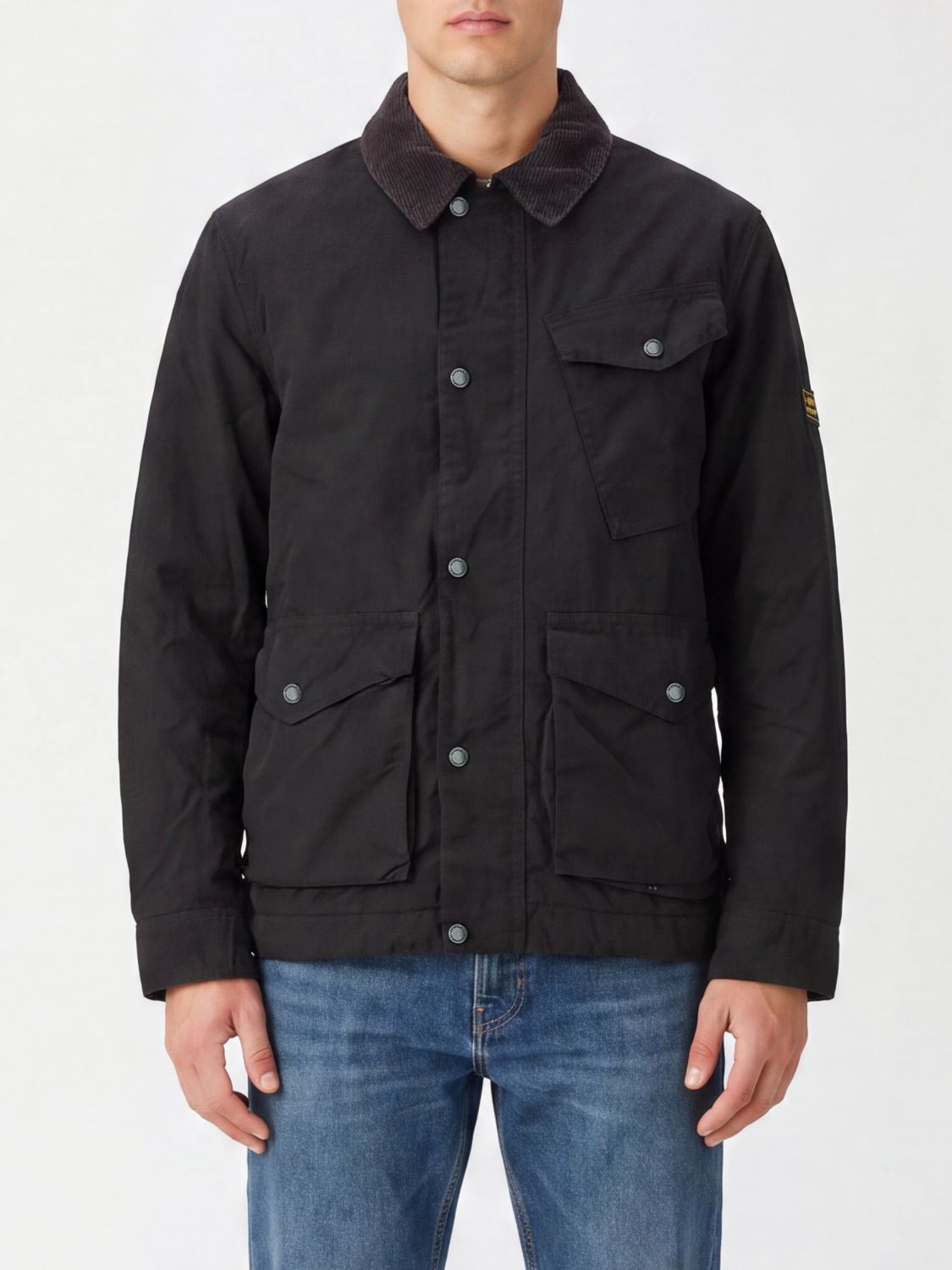 Barbour Waxed Cotton Shirt Jacket with Corduroy Collar