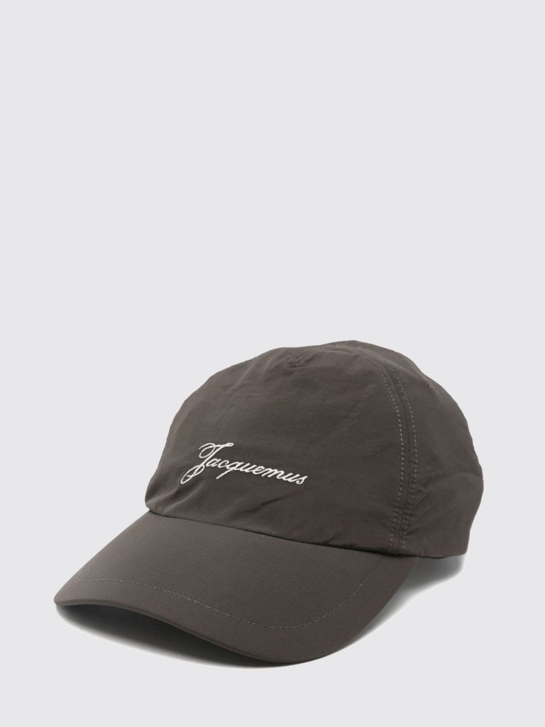 JACQUEMUS Recycled Nylon Baseball Cap with Logo and Tie Closure