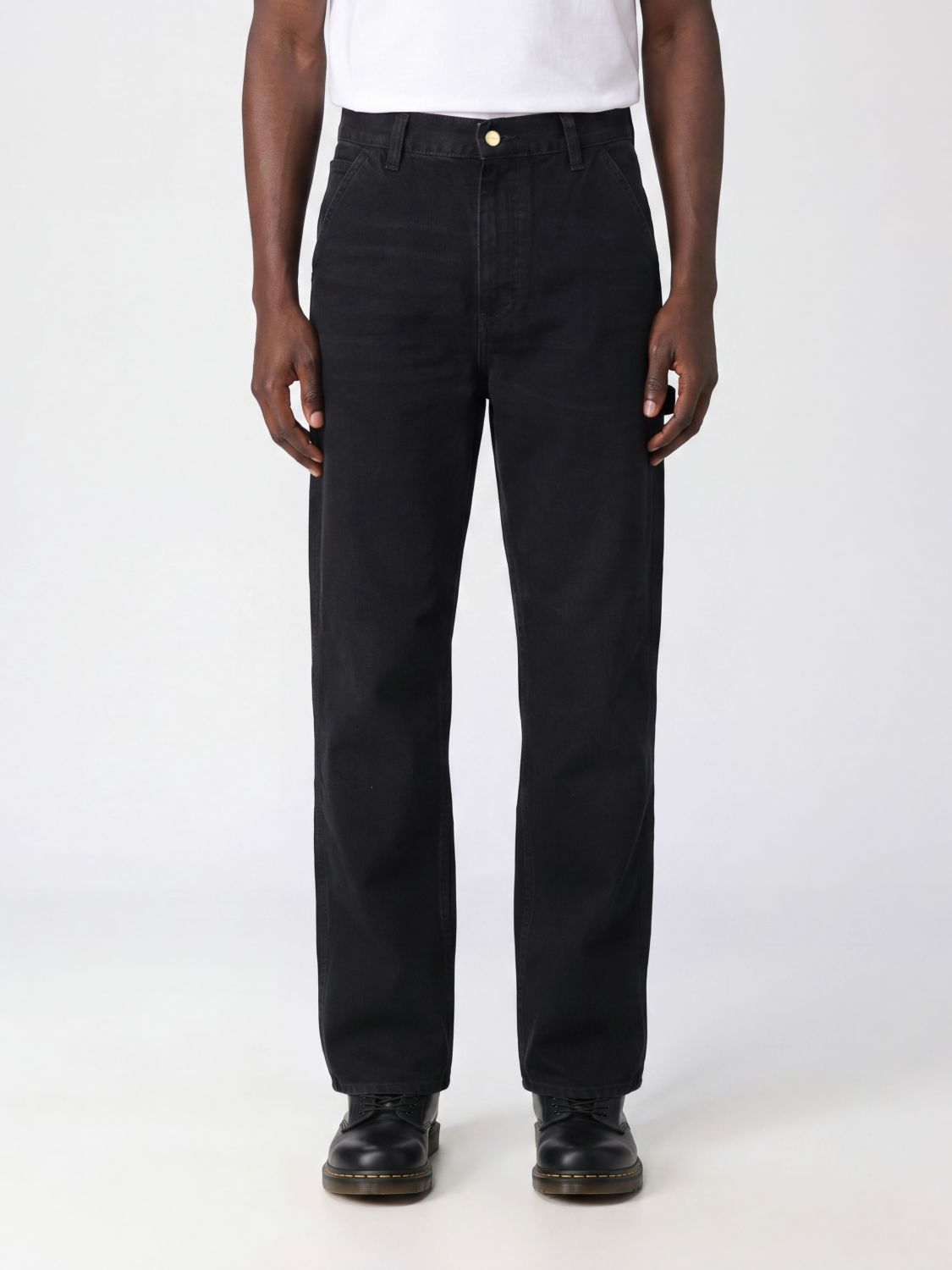 CARHARTT WIP Pantaloni Single Knee a gamba larga in cotone organico stampato
