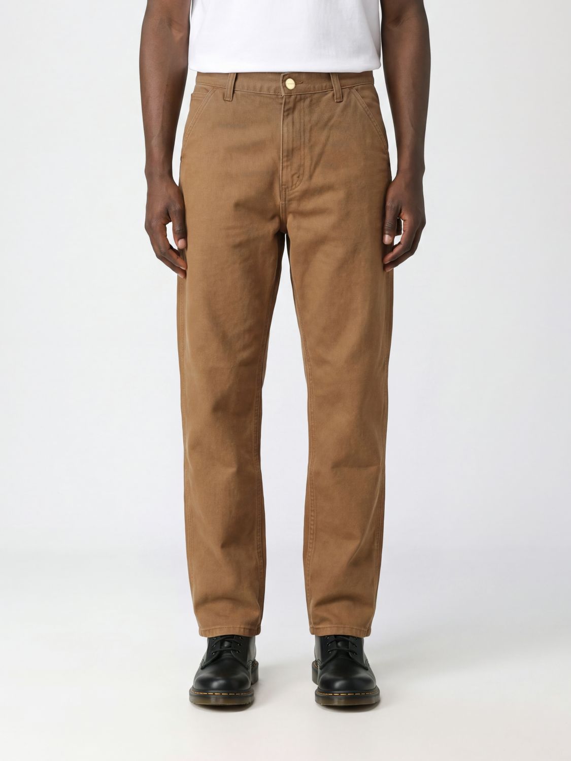 CARHARTT WIP Pantaloni Single Knee a gamba larga in cotone organico stampato