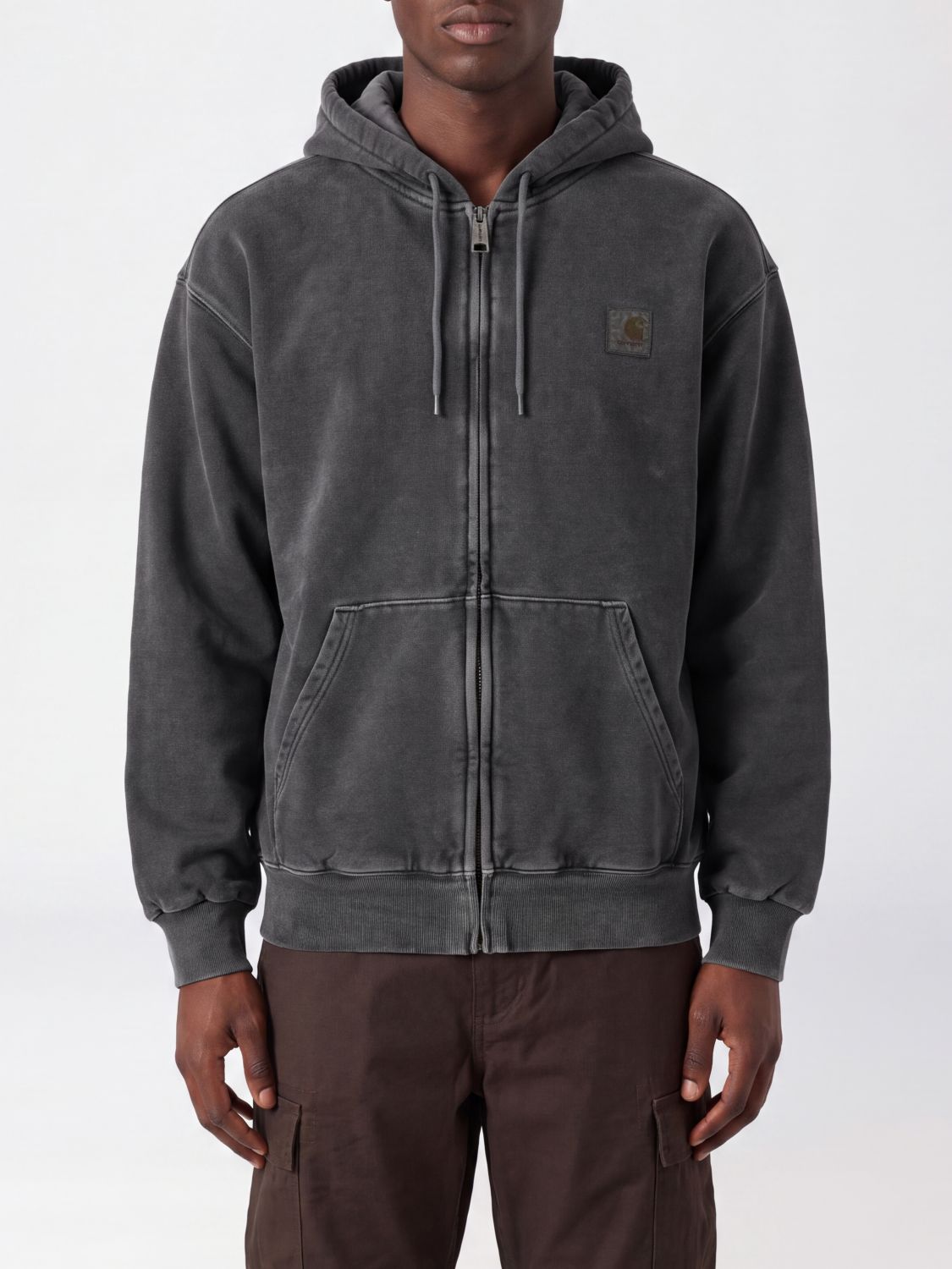 Carhartt Wip Cotton Zip-Up Hoodie with Dropped Shoulders