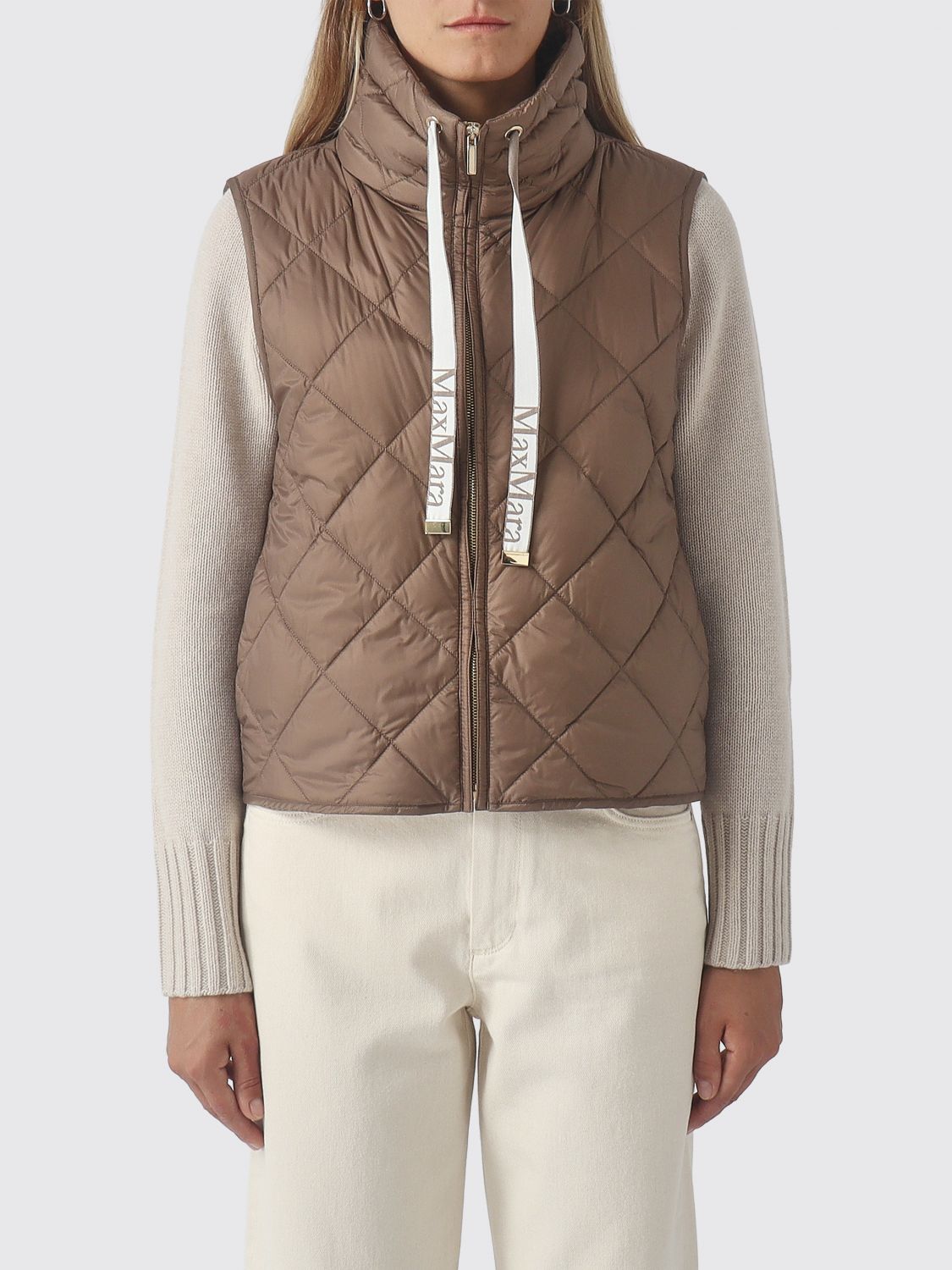 MAX MARA THE CUBE Tregic Gesteppte und gefütterte Nylonweste mit Stehkragen