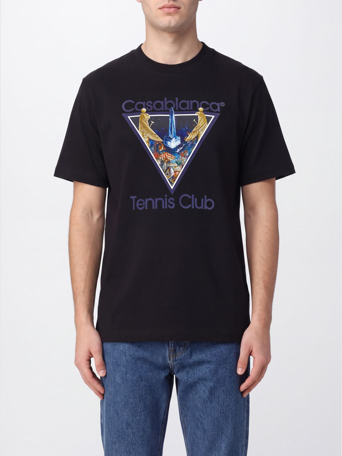 CASABLANCA Rundhals-T-Shirt aus Bio-Baumwolle mit Grafikdruck