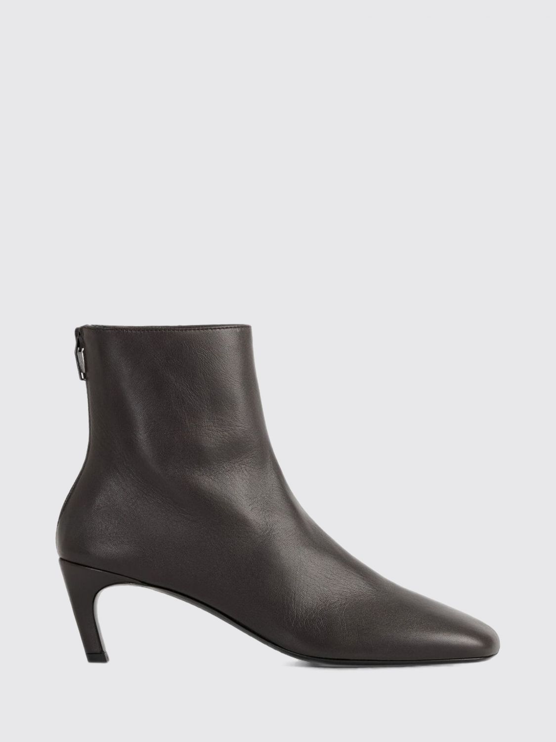 TOTEME Spitze Stiefeletten aus Nappaleder mit mittlerem Absatz und Reißverschluss hinten von