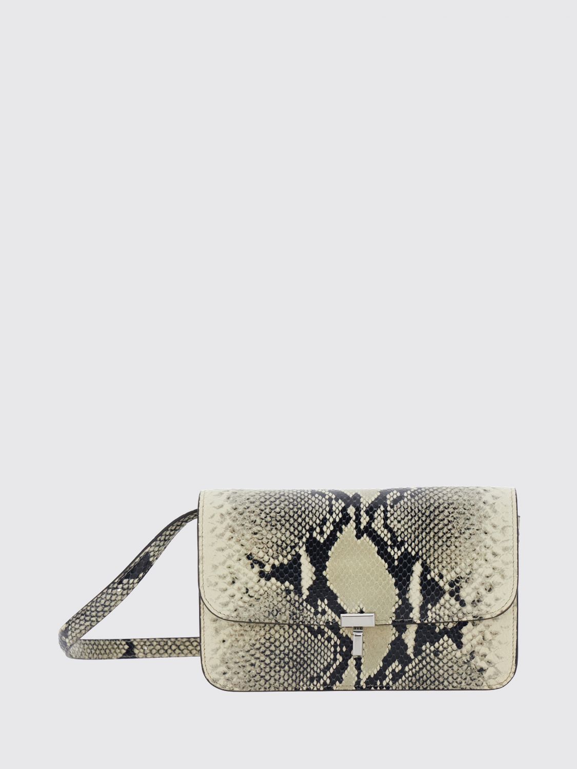 Toteme T-Lock Mini Crossbody Bag in Python-Effect Leather with Logo · OS