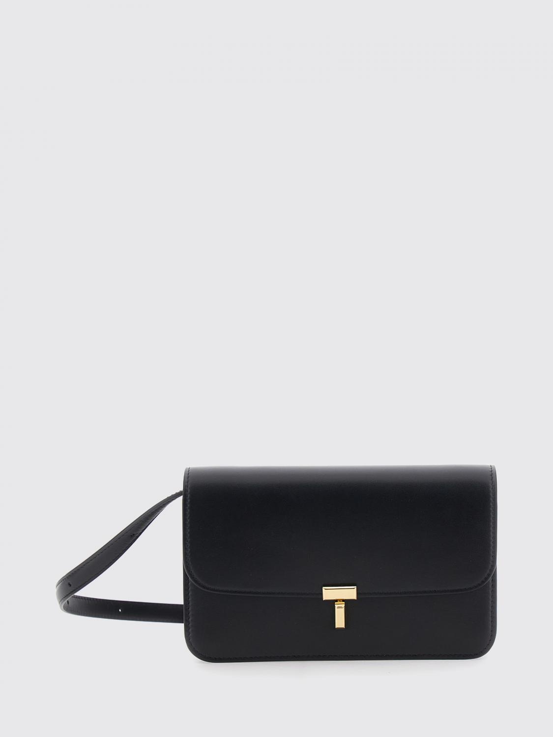 TOTEME T-Lock Mini Leather Crossbody Bag with Monogram Clasp