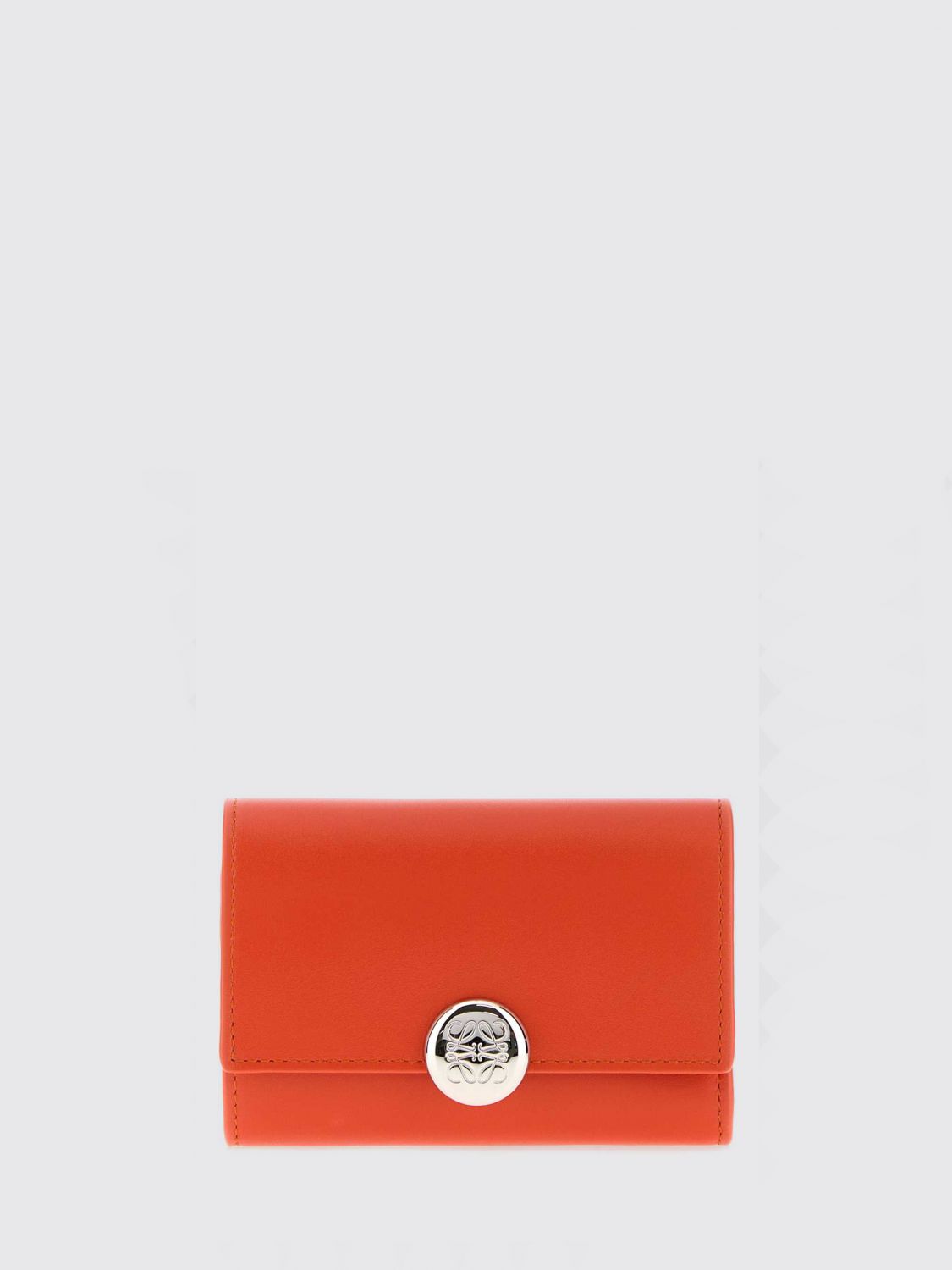 Loewe Pebble Tri-Fold Wallet in Calf Leather with Metal Logo · OS