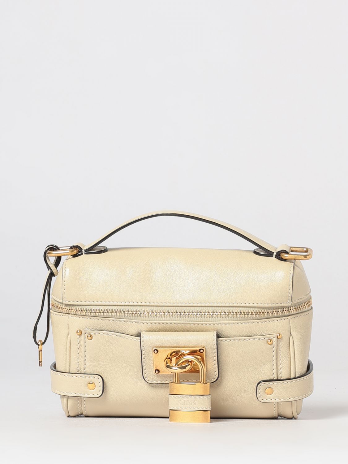 CHLOÉ Paddington Mini Handtasche aus Glattleder mit Vorhängeschloss und Riemen