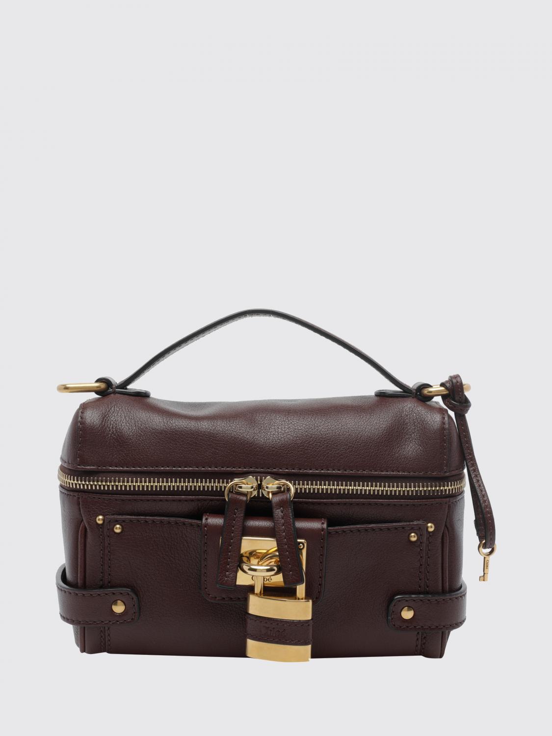 CHLOÉ Paddington Mini Handtasche aus Glattleder mit Vorhängeschloss und Riemen