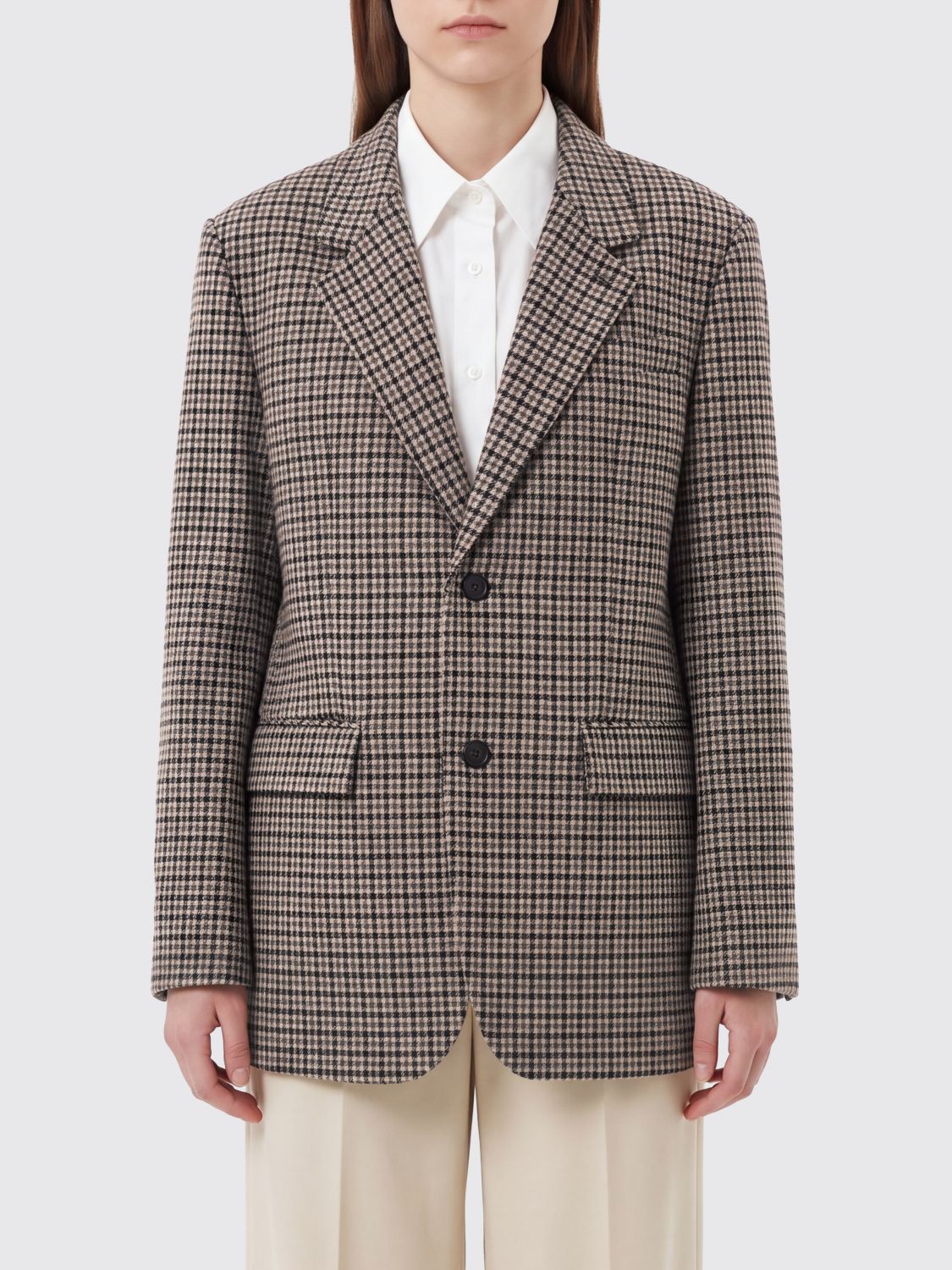 Dunst Single-breasted Cropped Blazer In Pure Cashmere With Lapel Collar In Black