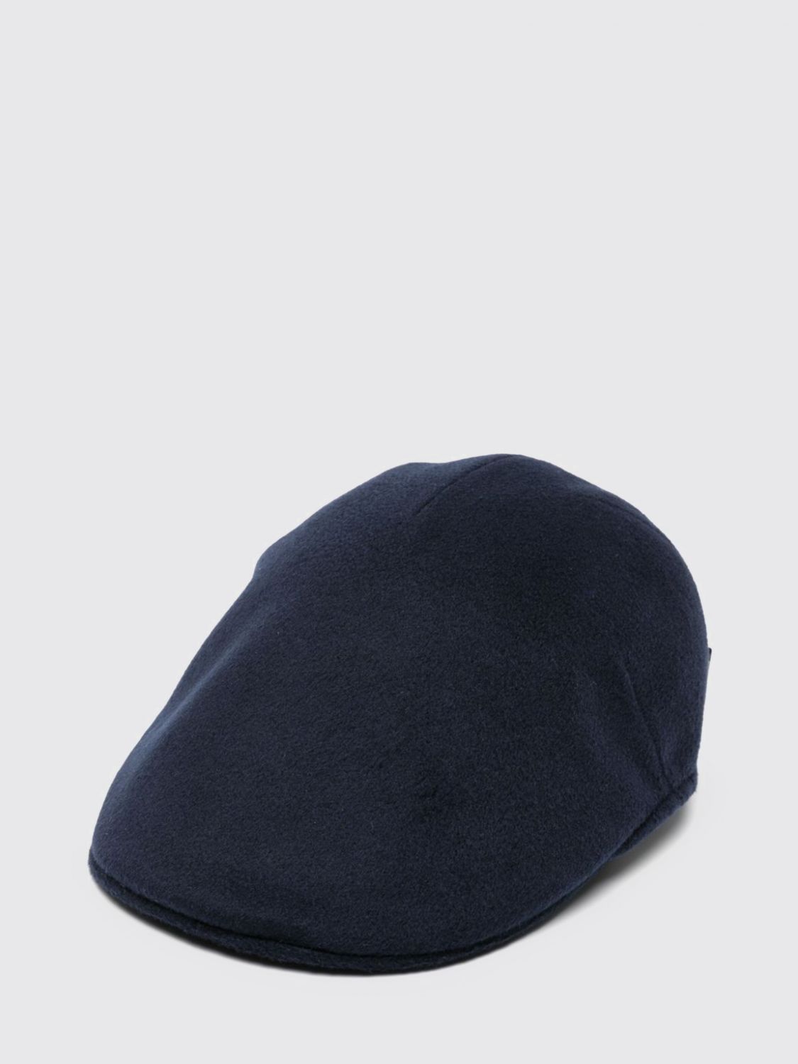 BORSALINO Kaschmir-Baskenmütze mit seitlicher Logoplakette