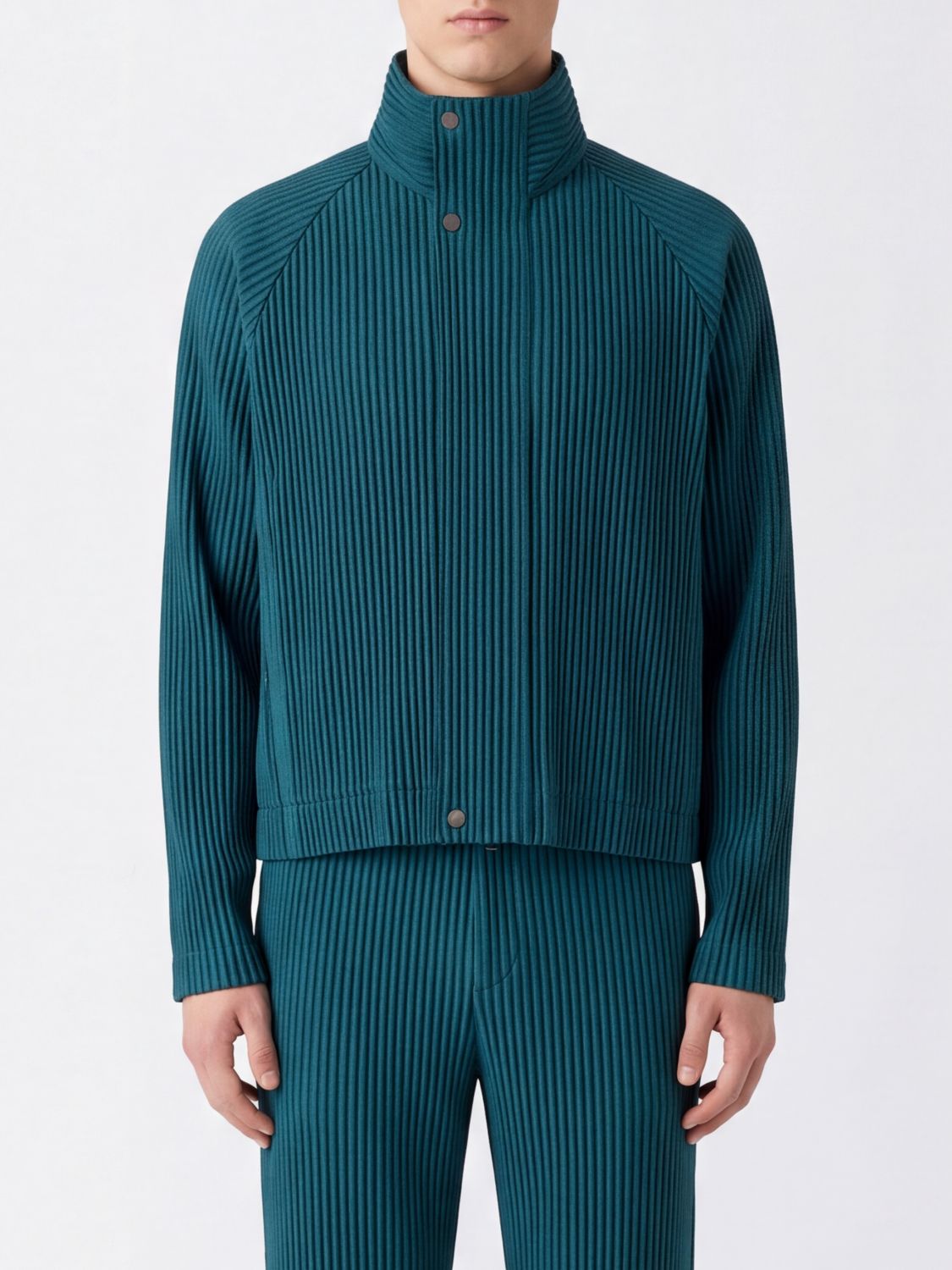 HOMME PLISSE' ISSEY MIYAKE Cardigan a collo alto Homme Plissé Issey Miyake in tessuto tecnico plissettato