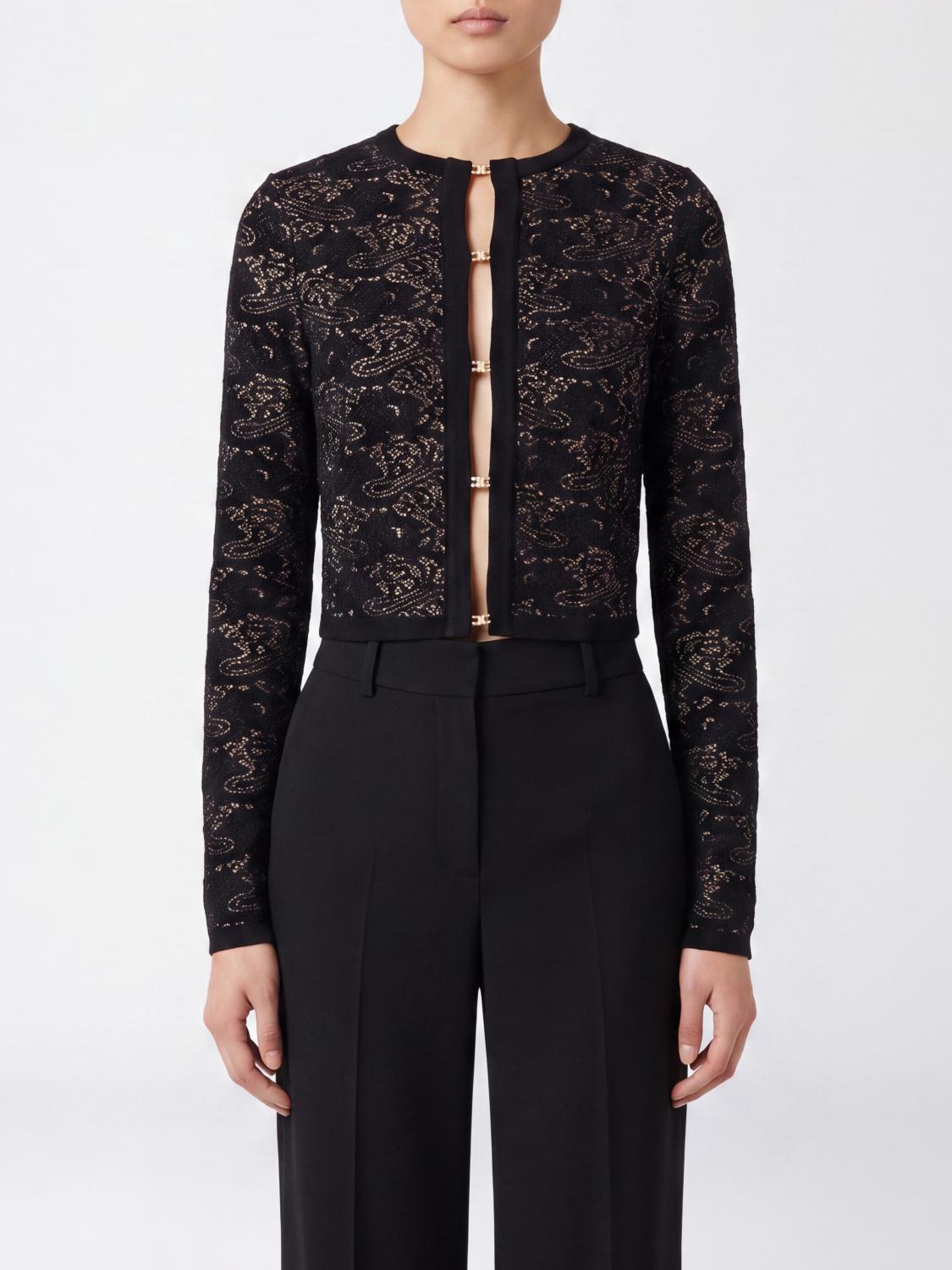 Elisabetta Franchi Jacquard Viscose Blend Crewneck Jumper