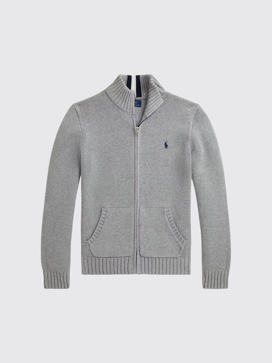 POLO RALPH LAUREN Jungen-Strickjacke mit Reißverschluss aus Baumwolle mit gesticktem Pony-Logo