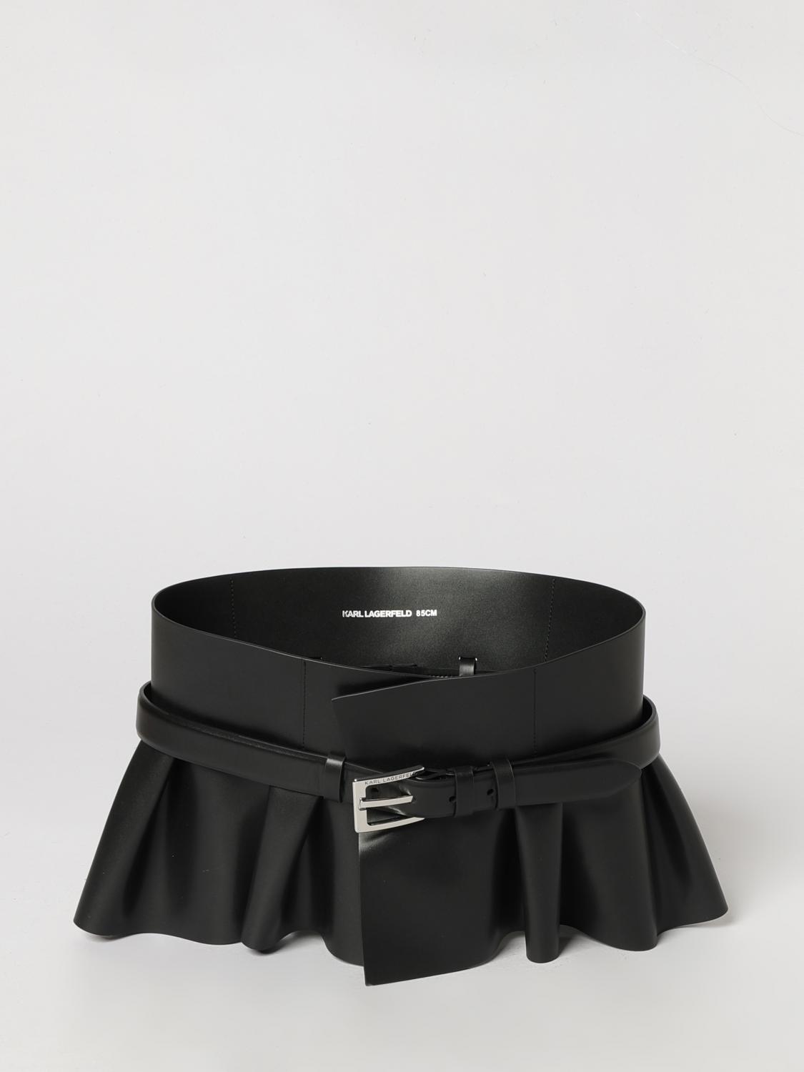KARL LAGERFELD Cintura bustier in pelle bovina liscia con applicazione rouches