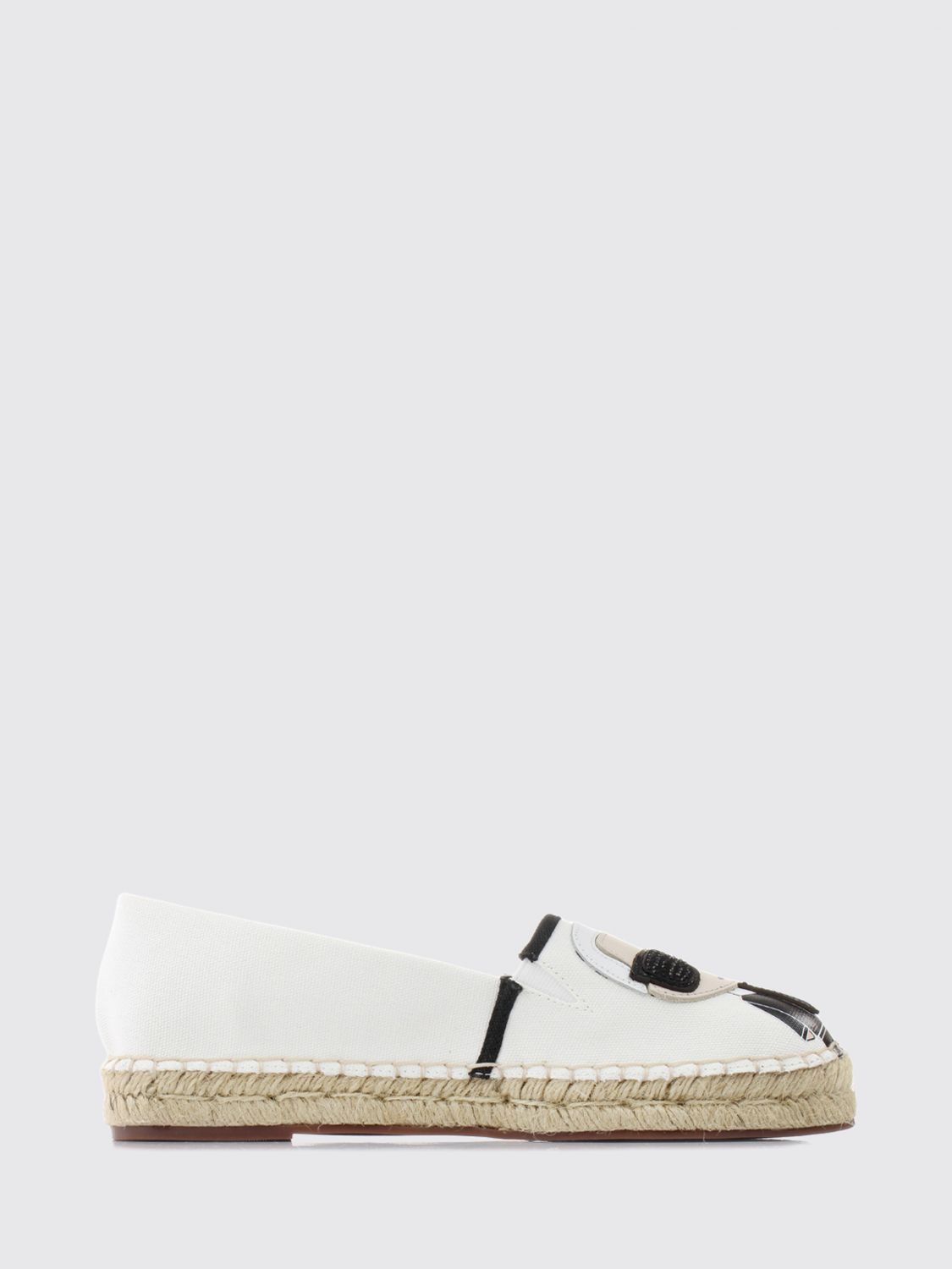Karl Lagerfeld Graphic Print Canvas Espadrilles with Round Toe