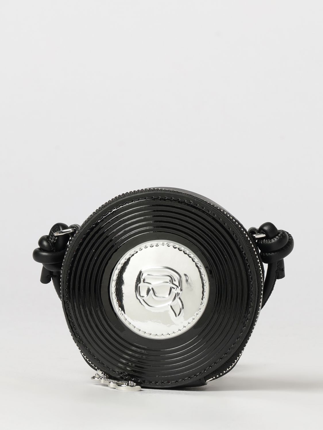 KARL LAGERFELD Mini borsa a tracolla in poliuretano con design bicolore