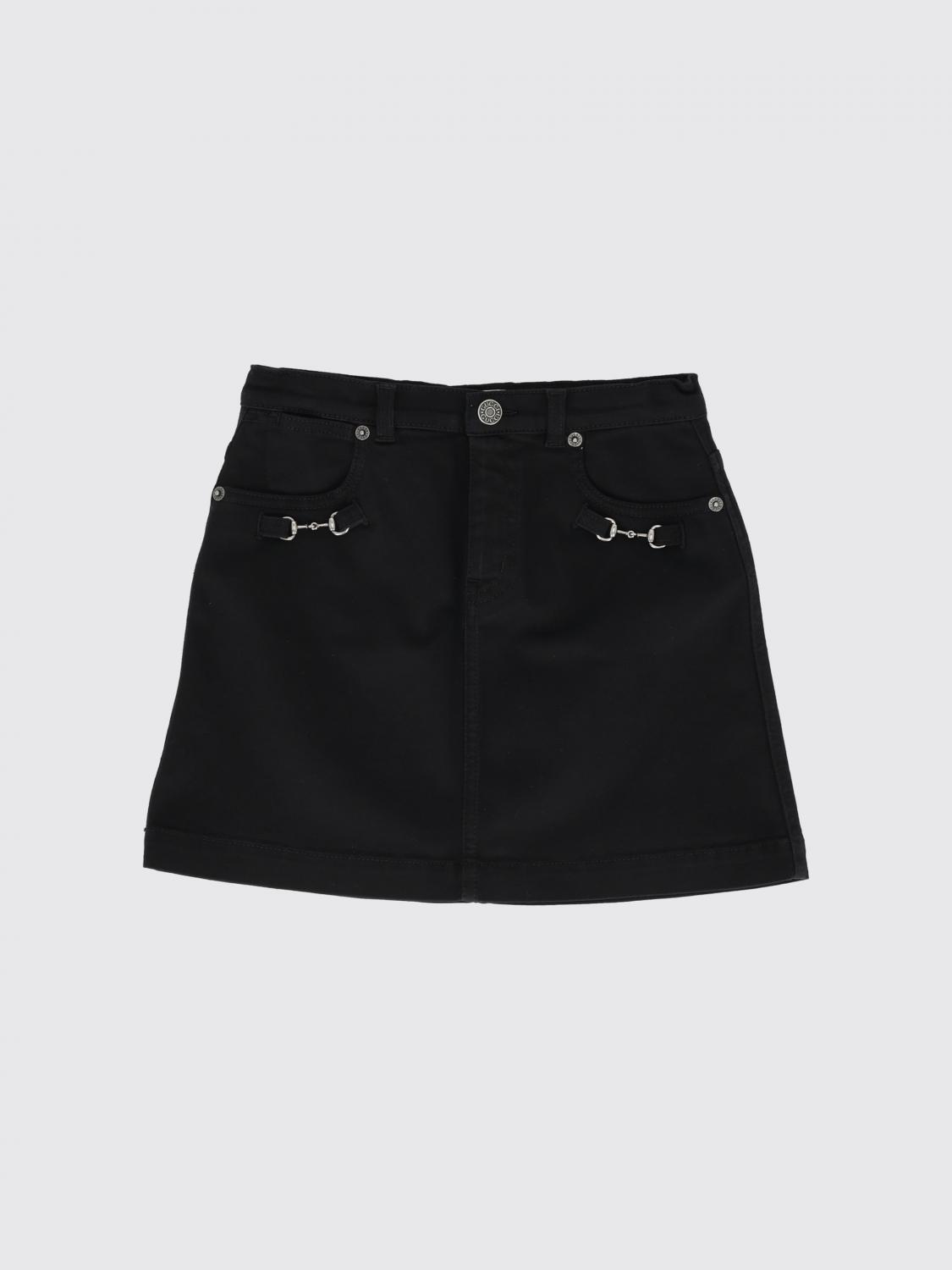 GUCCI Denim-Minirock aus Baumwolle von für Mädchen mit Horsebit-Detail
