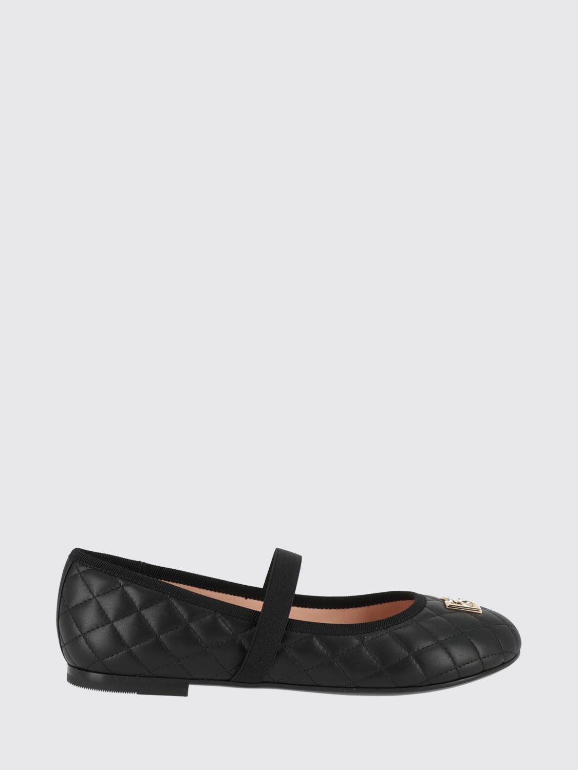 DOLCE & GABBANA Ballerinas aus gestepptem Nappaleder von für Mädchen mit DG-Monogramm