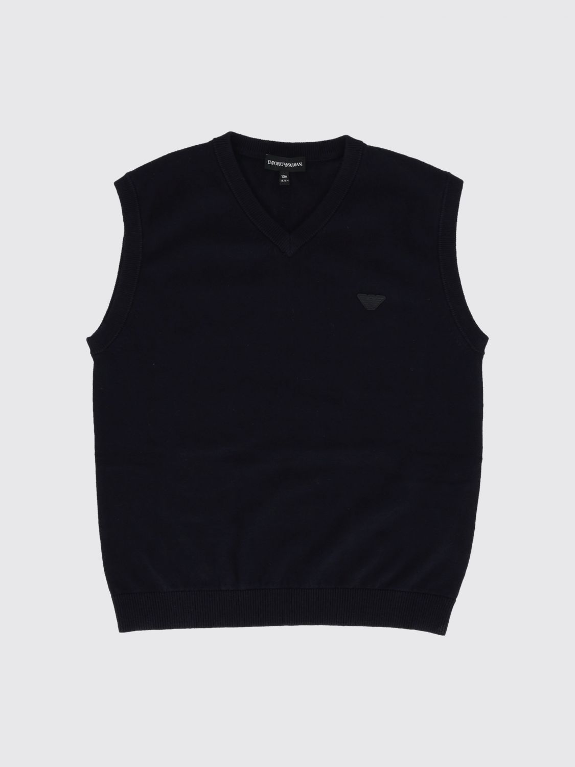 EMPORIO ARMANI Strickweste von für Jungen aus Baumwoll-Woll-Mischung mit V-Ausschnitt