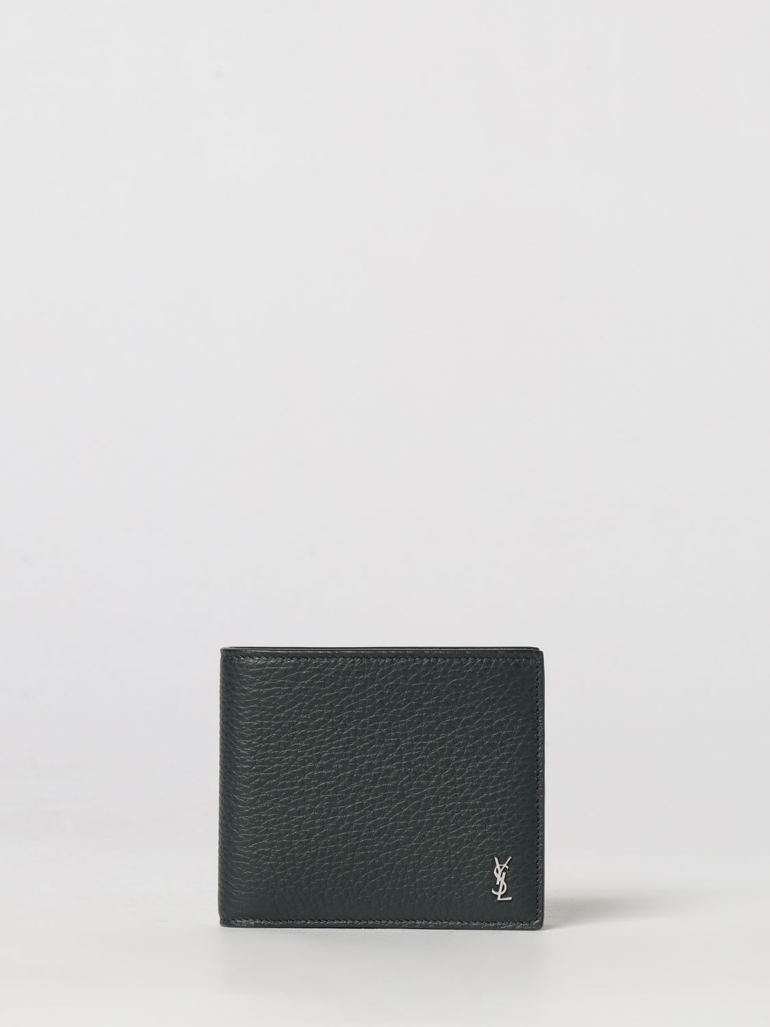 SAINT LAURENT East/West Tiny Cassandre Wallet in Grained Leather