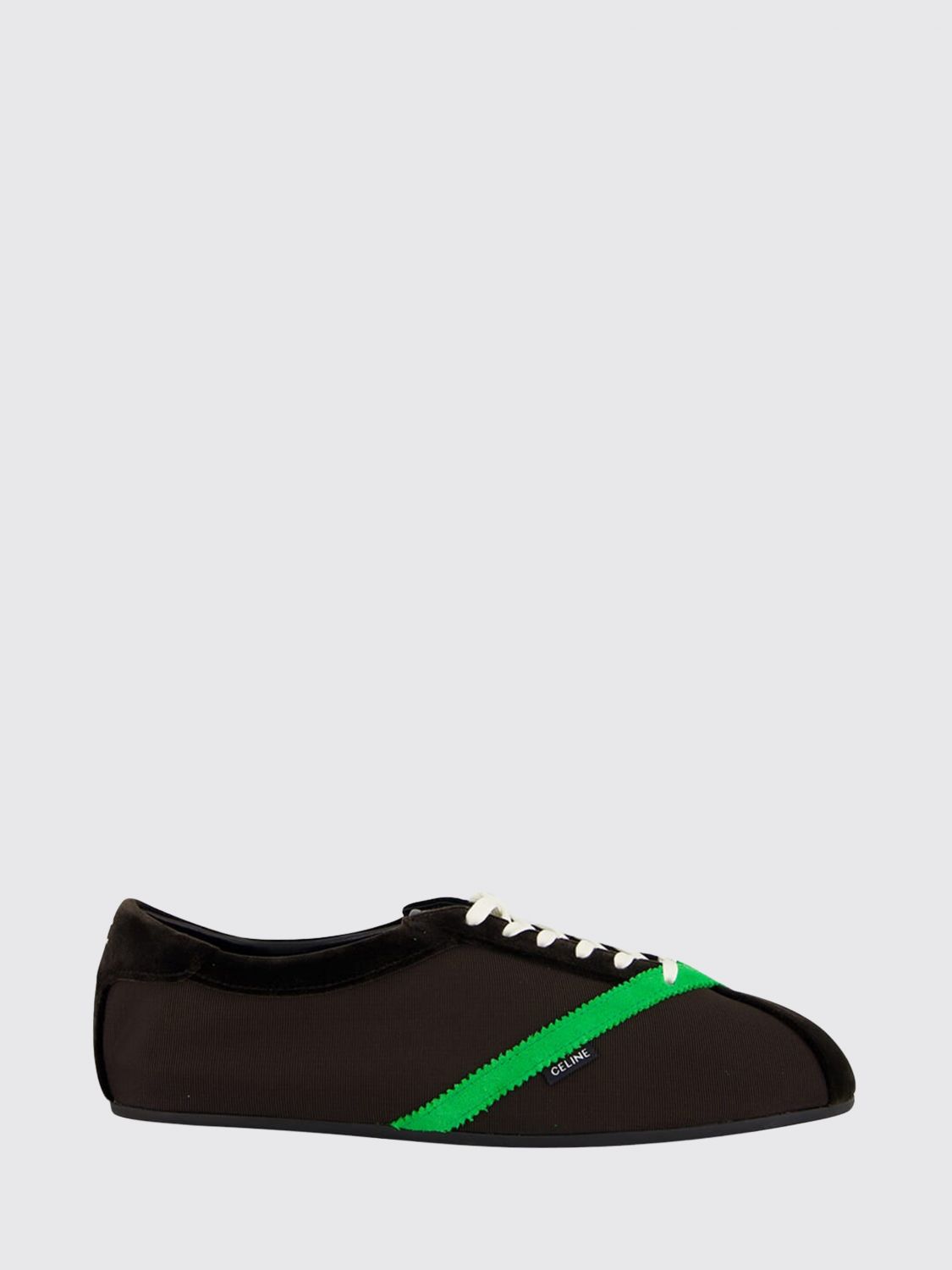 Celine Low Top Sneakers in Leather and Viscose with Contrasting Design