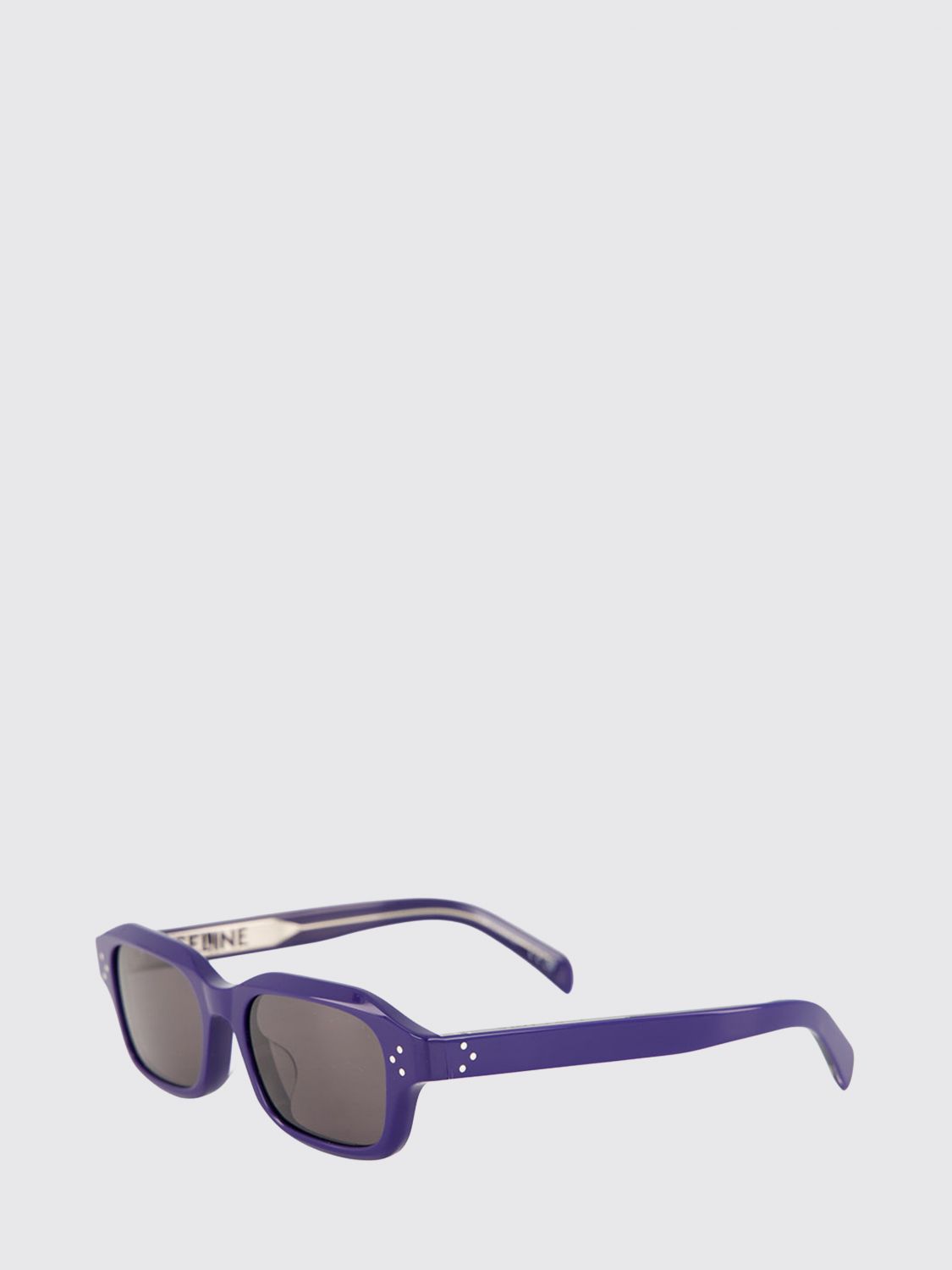 CELINE Rechteckige Acetat-Sonnenbrille mit dunklen Gläsern und dicken Bügeln