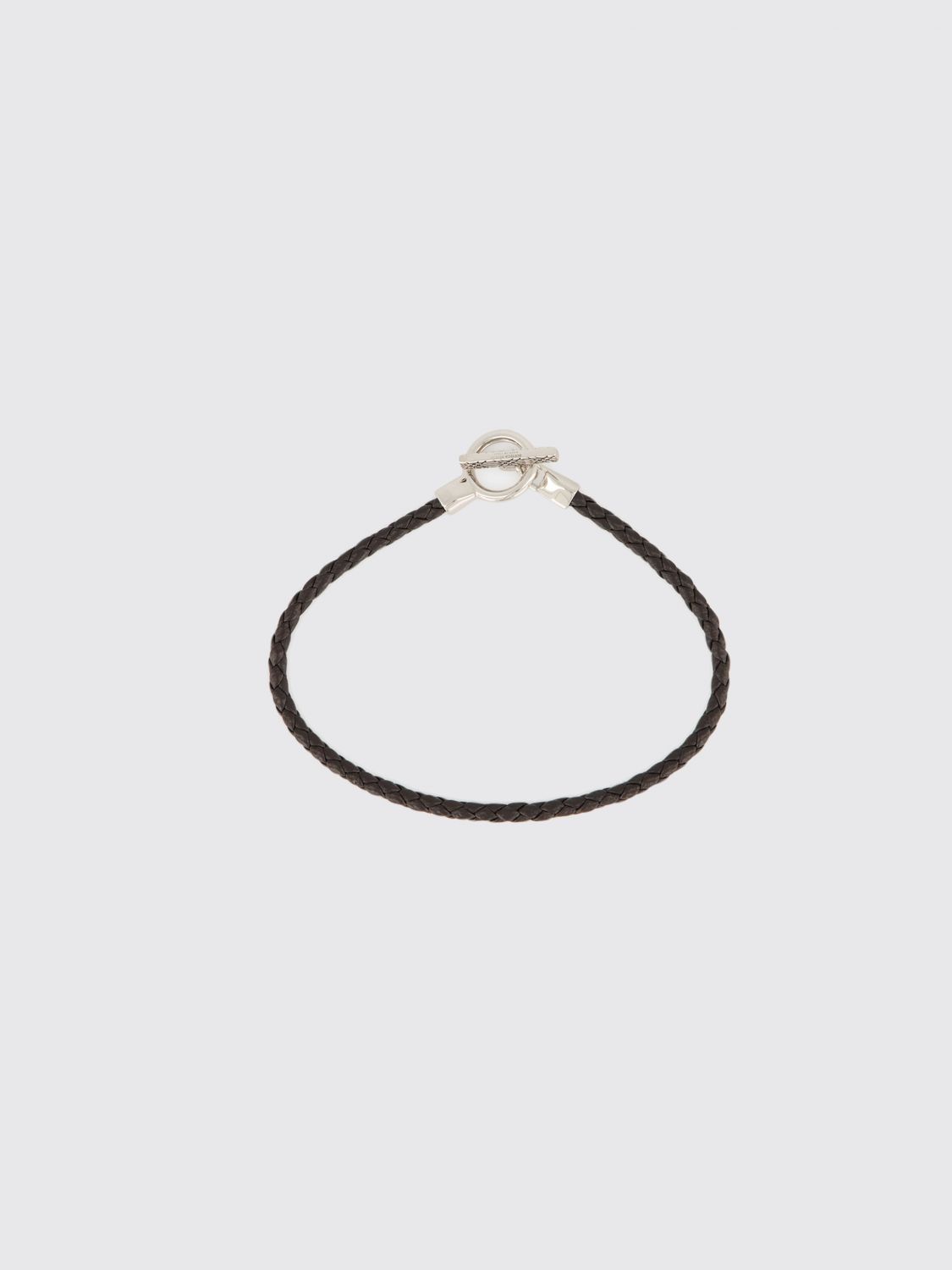 BOTTEGA VENETA Woven Nappa Bracelet with Silver Clasp