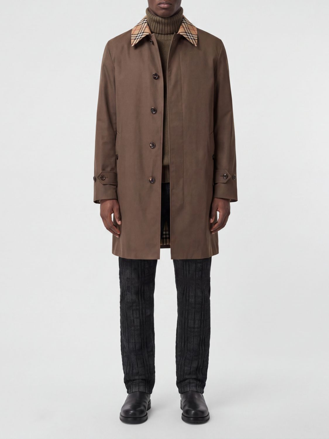 BURBERRY Coat Men color Brown