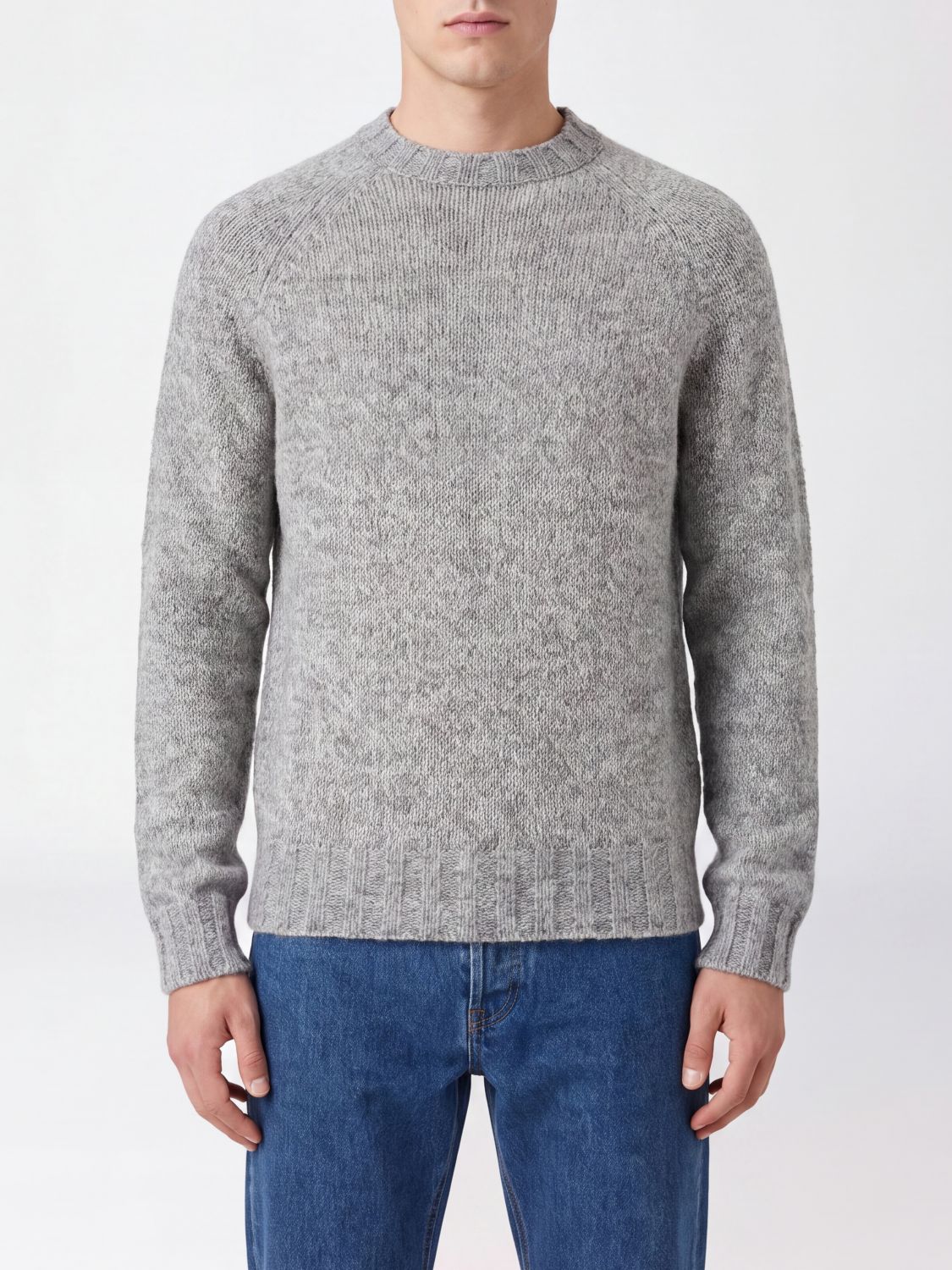 Ballantyne Abstract-Pattern Wool and Alpaca-Blend Crewneck Jumper
