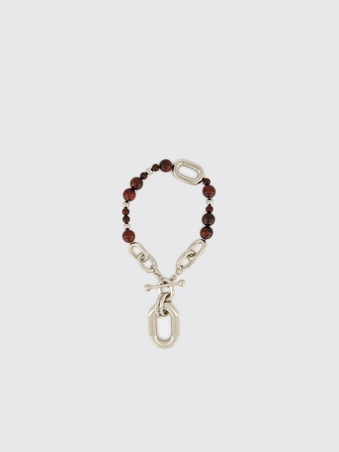 Rabanne Brass and Wood Necklace with Charm