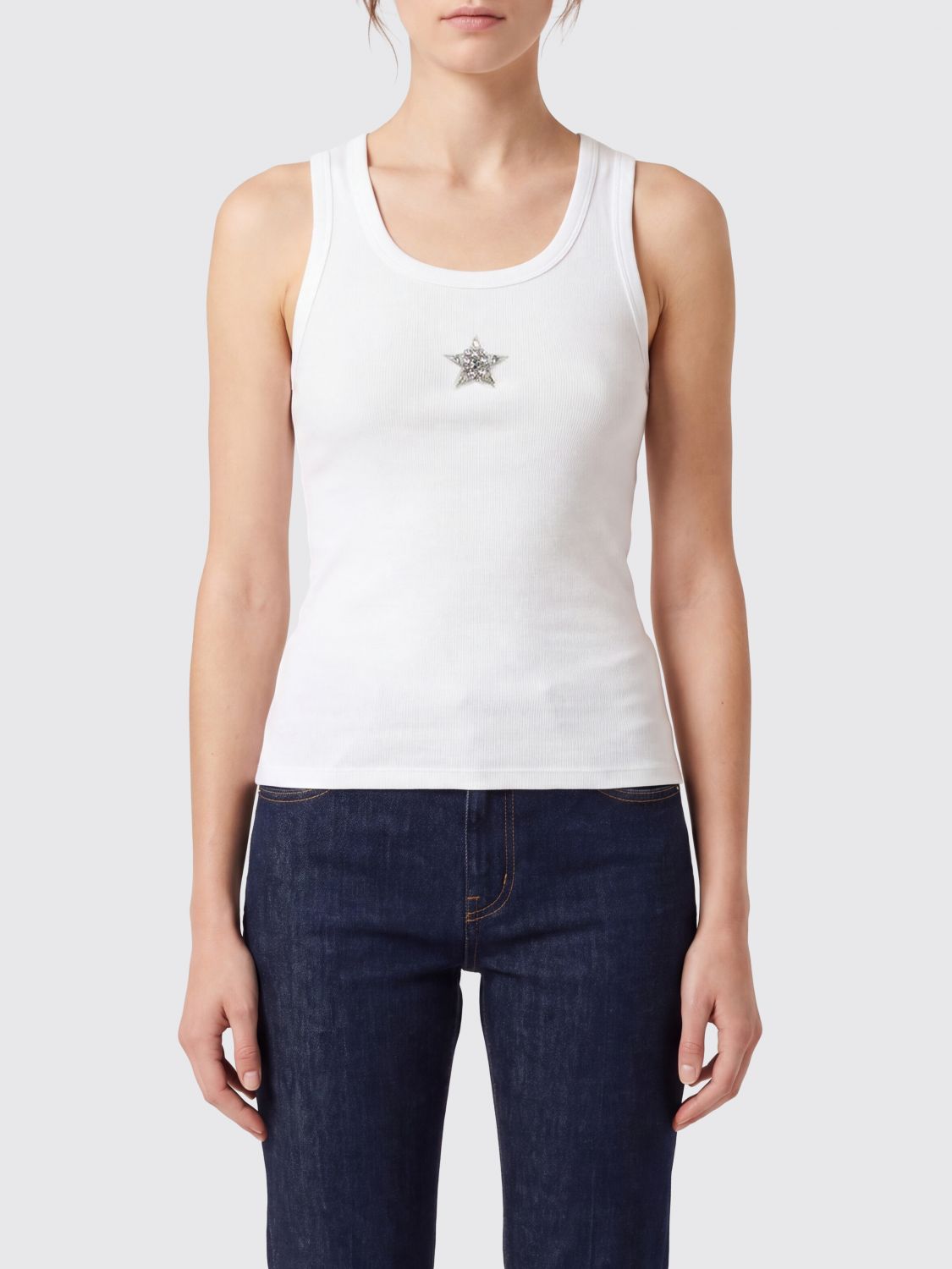 STELLA MCCARTNEY Slim-Fit-Tanktop von aus Baumwolle und Lyocell mit Strasssternen