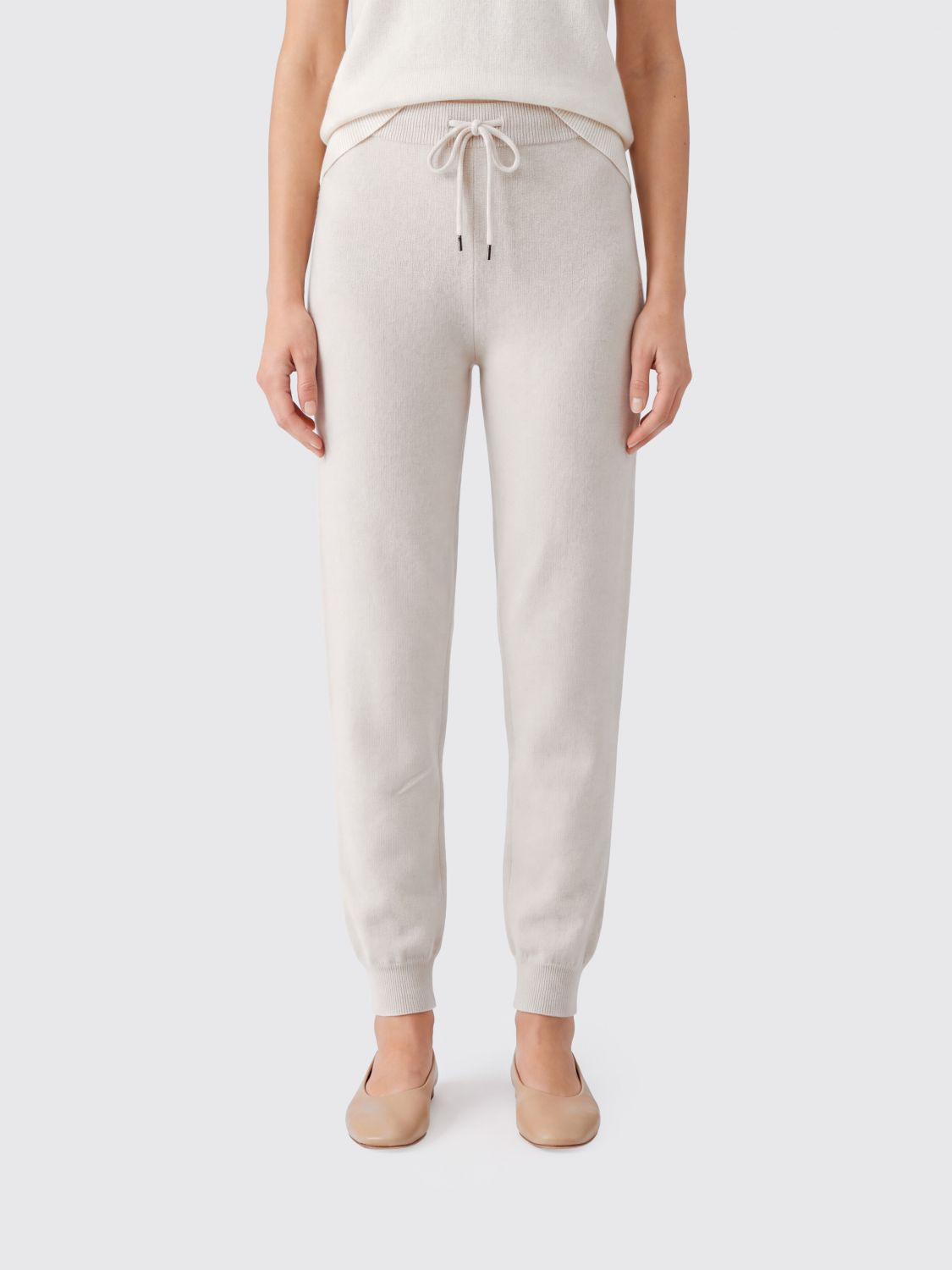 Kangra High-Waisted Slim Fit Knit Trousers in Wool and Cashmere