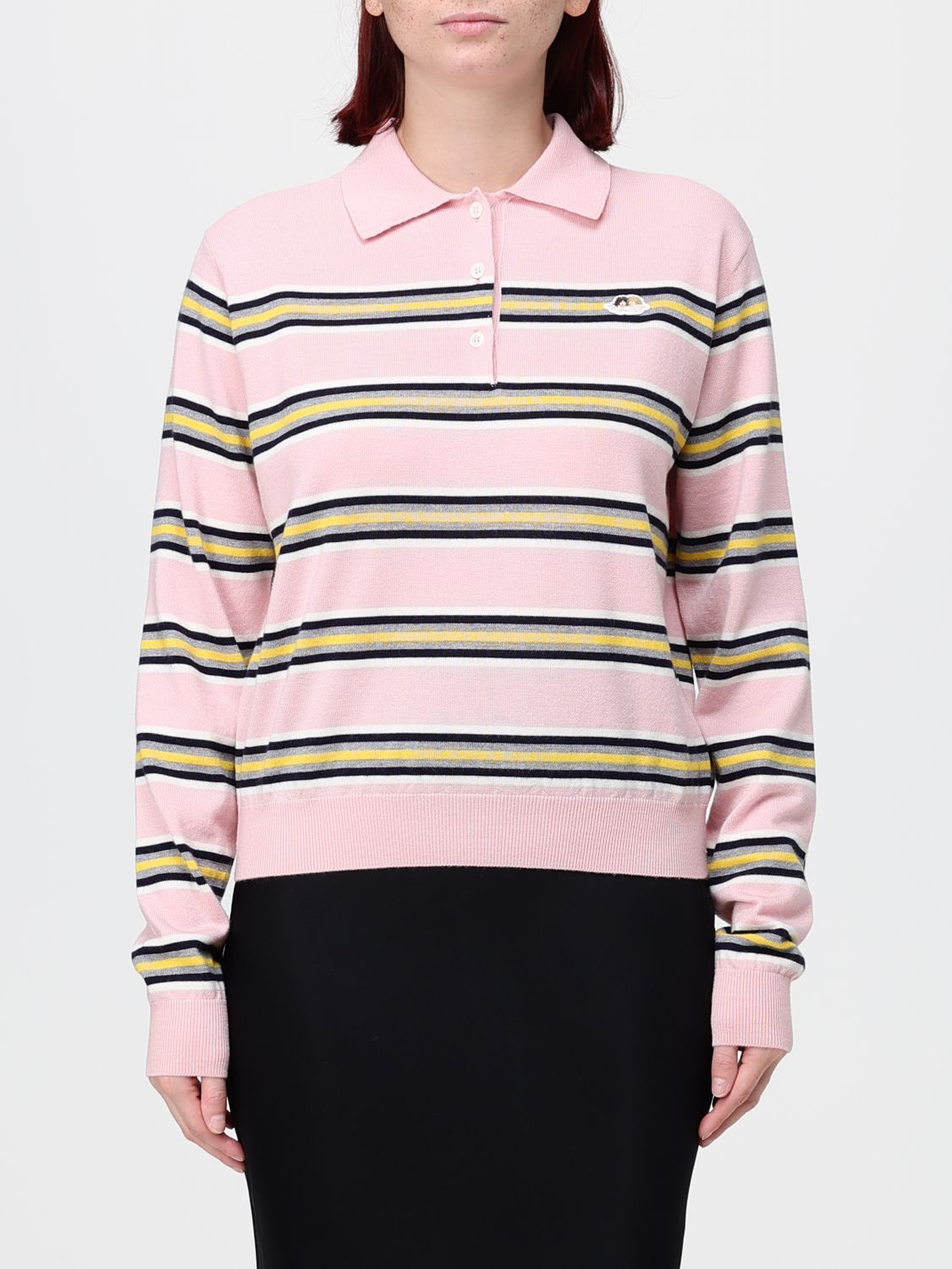 Fiorucci Slim Fit Graphic Print Jumper in 100% Extrafine Merino Wool