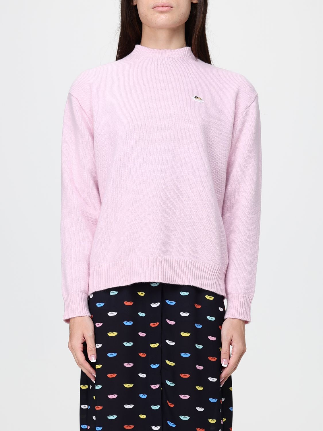 Fiorucci Slim Fit Turtleneck Jumper in Extrafine Merino Wool with Logo