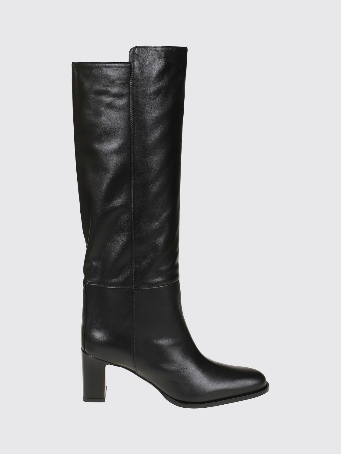 JIMMY CHOO Caly kniehohe Stiefel aus Glattleder mit mittlerem Absatz