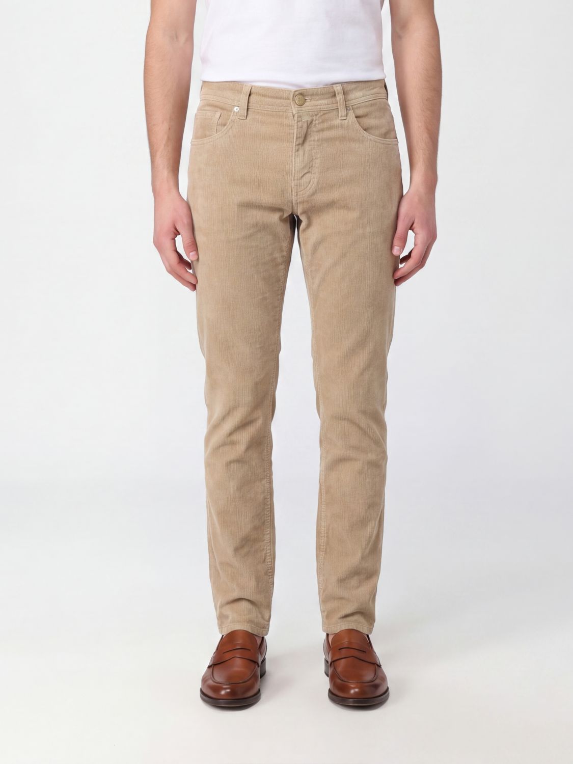 JACOB COHEN Slim Fit Cotton Blend Corduroy Trousers