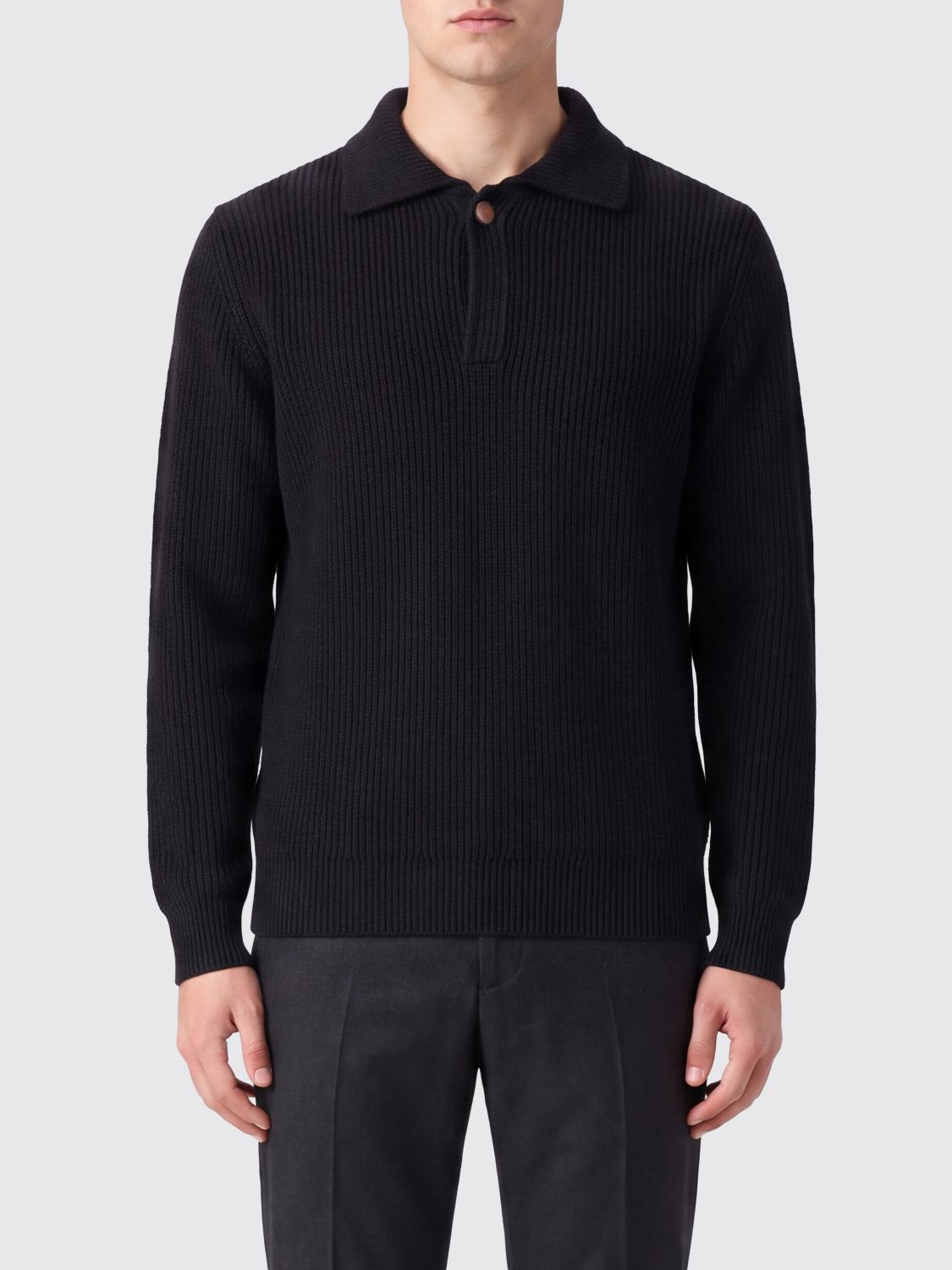 Ballantyne Slim-Fit Langarm-Poloshirt aus Wolle
