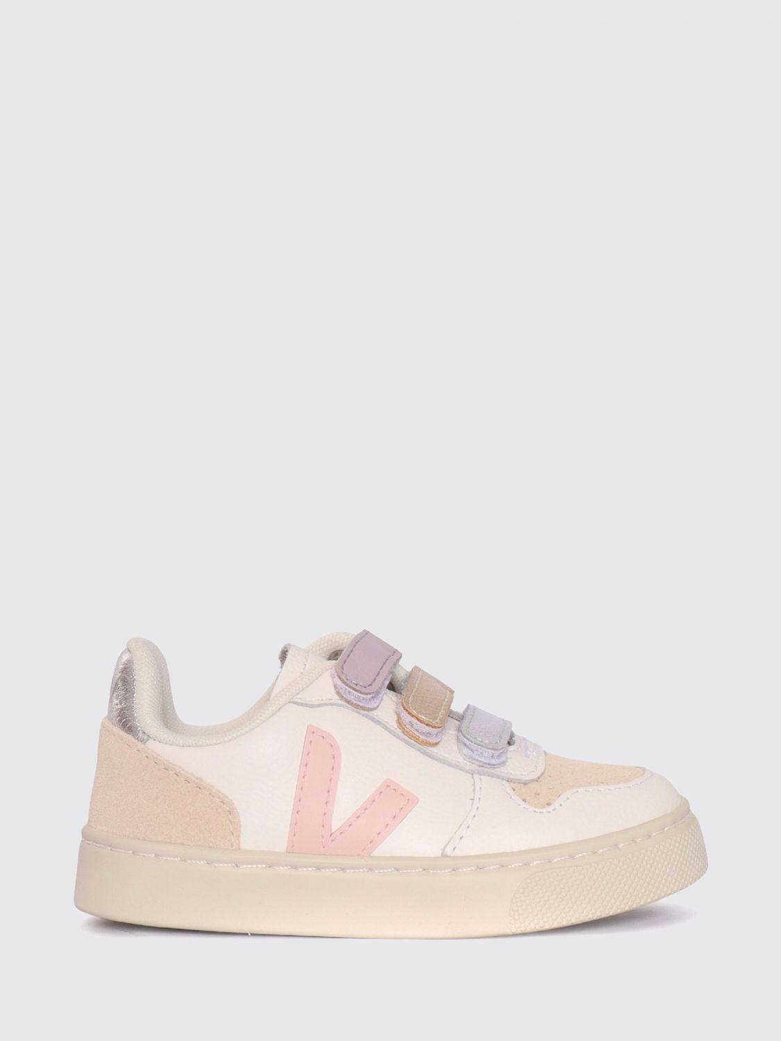 VEJA V-10 Kinder-Sneaker aus Bio-Leder mit Klettverschluss
