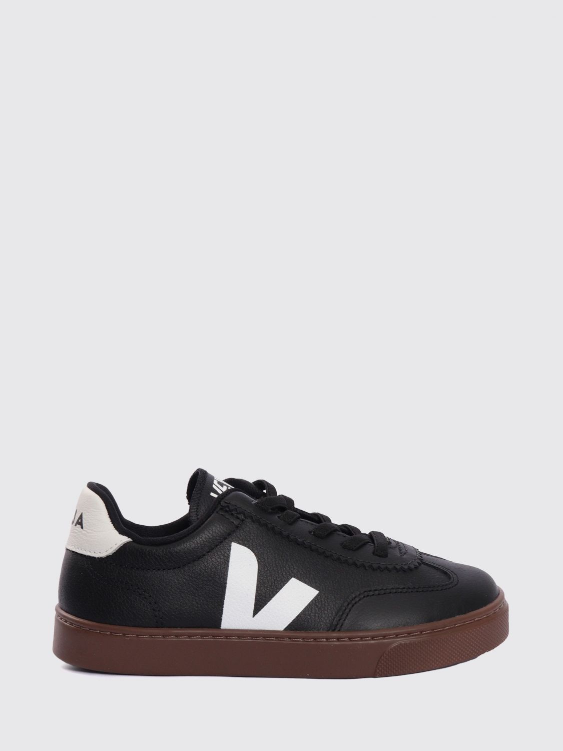 VEJA Volley Kinder-Slip-On-Sneaker aus Leder mit elastischen Schnürsenkeln
