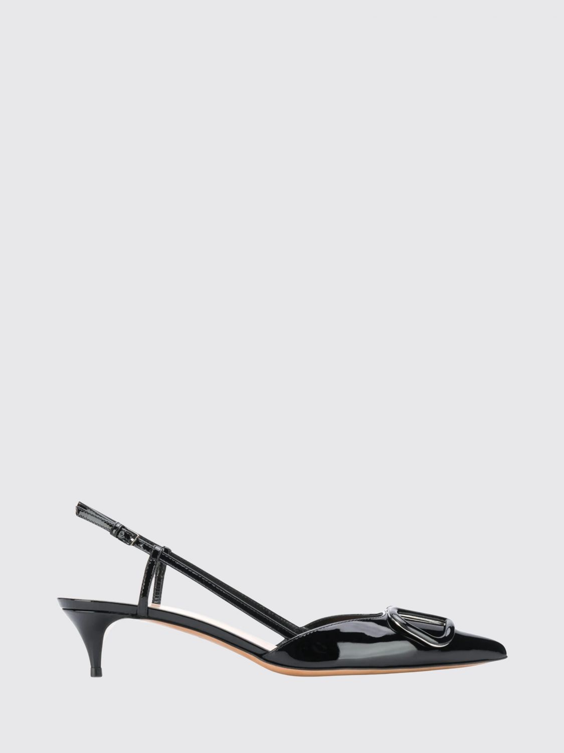 Valentino Garavani VLogo Signature Patent Leather Slingback Court Shoes with Low Heel